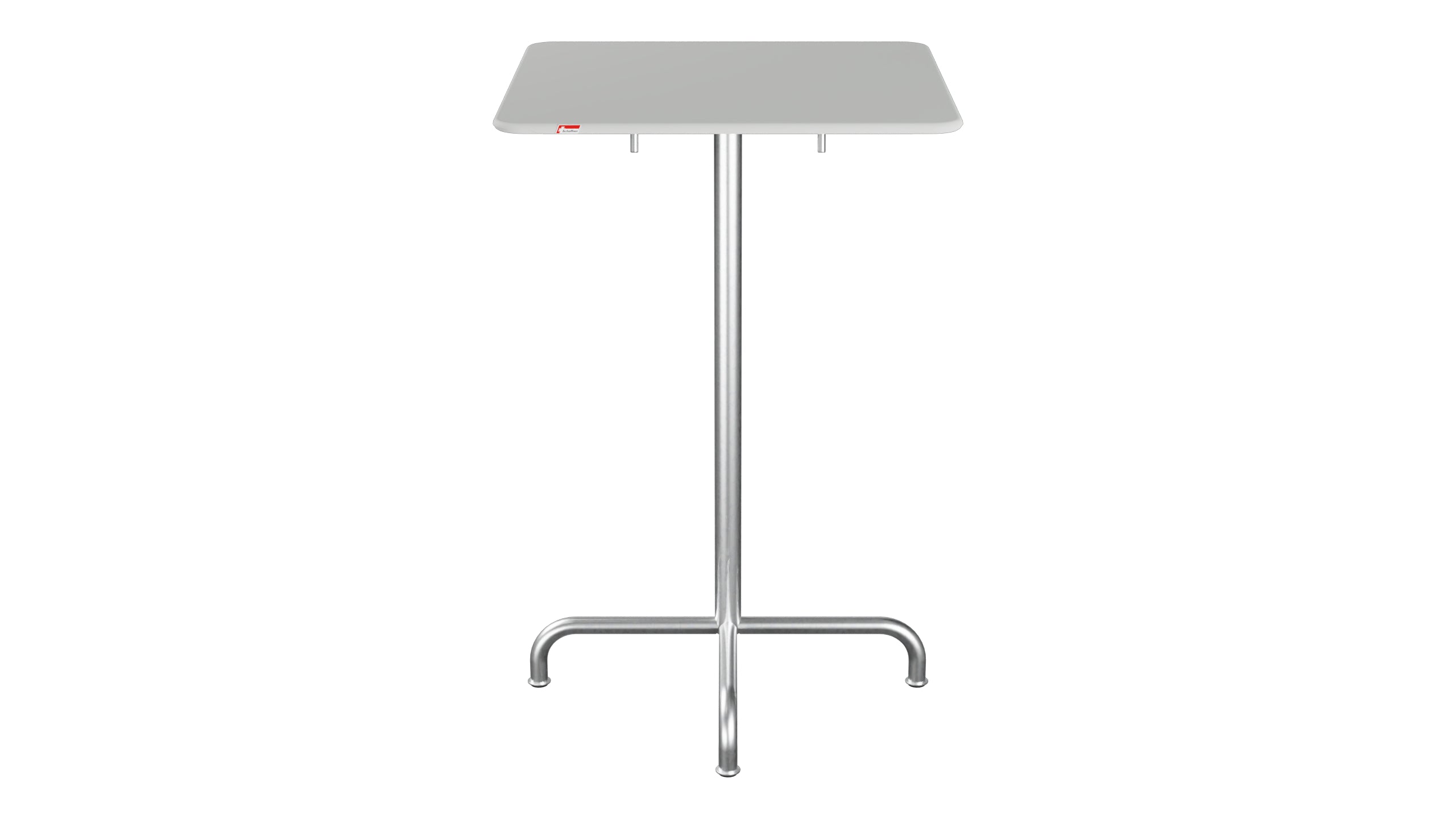 Rigi Metall-Stehtisch Outdoor 70x70 / 110 klappbar  in Alusilber präsentiert im Onlineshop von KAQTU Design AG. Hochtisch Outdoor ist von Schaffner