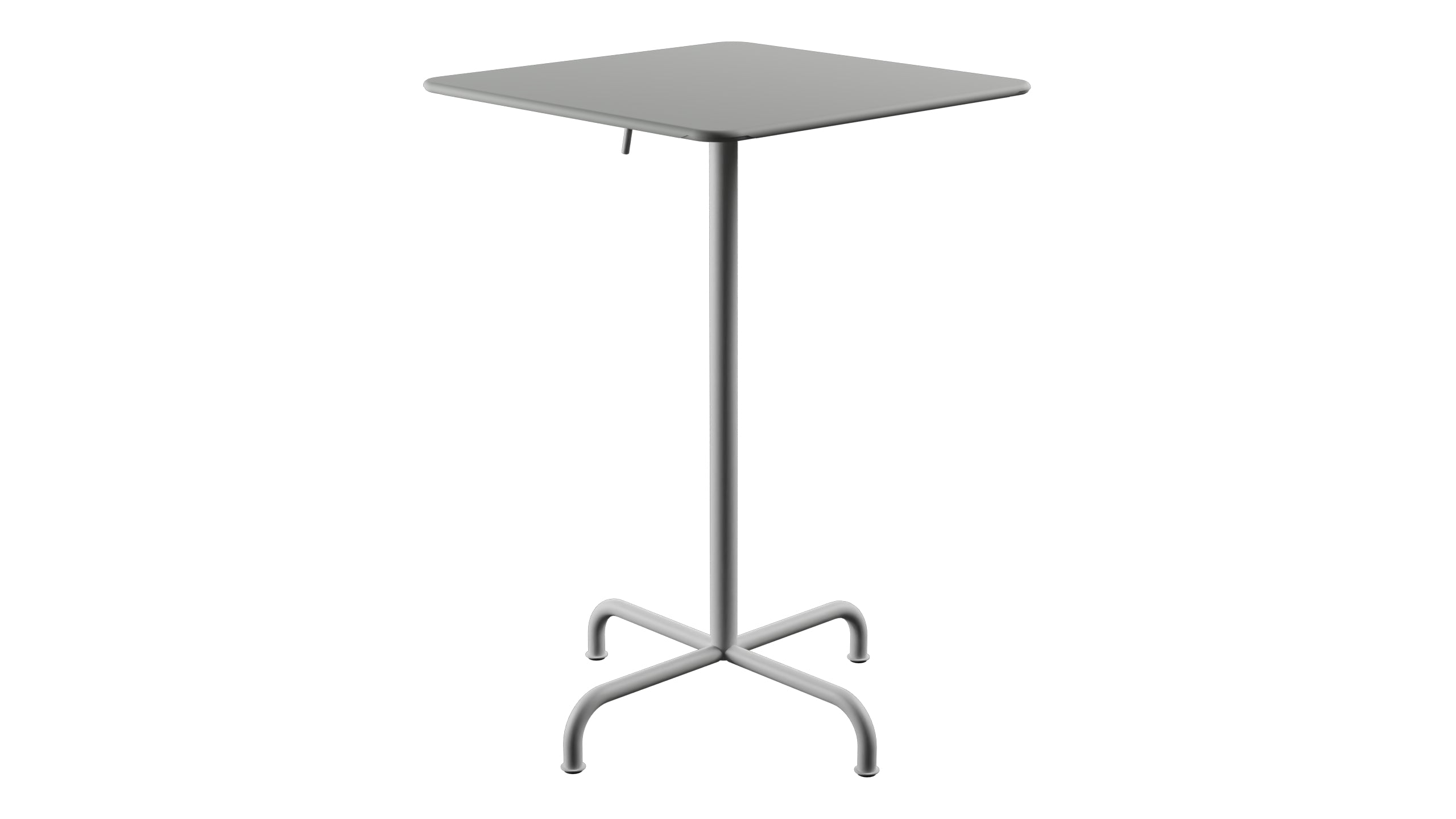 Rigi Metall-Stehtisch Outdoor 70x70 / 110 klappbar  in Alusilber präsentiert im Onlineshop von KAQTU Design AG. Hochtisch Outdoor ist von Schaffner