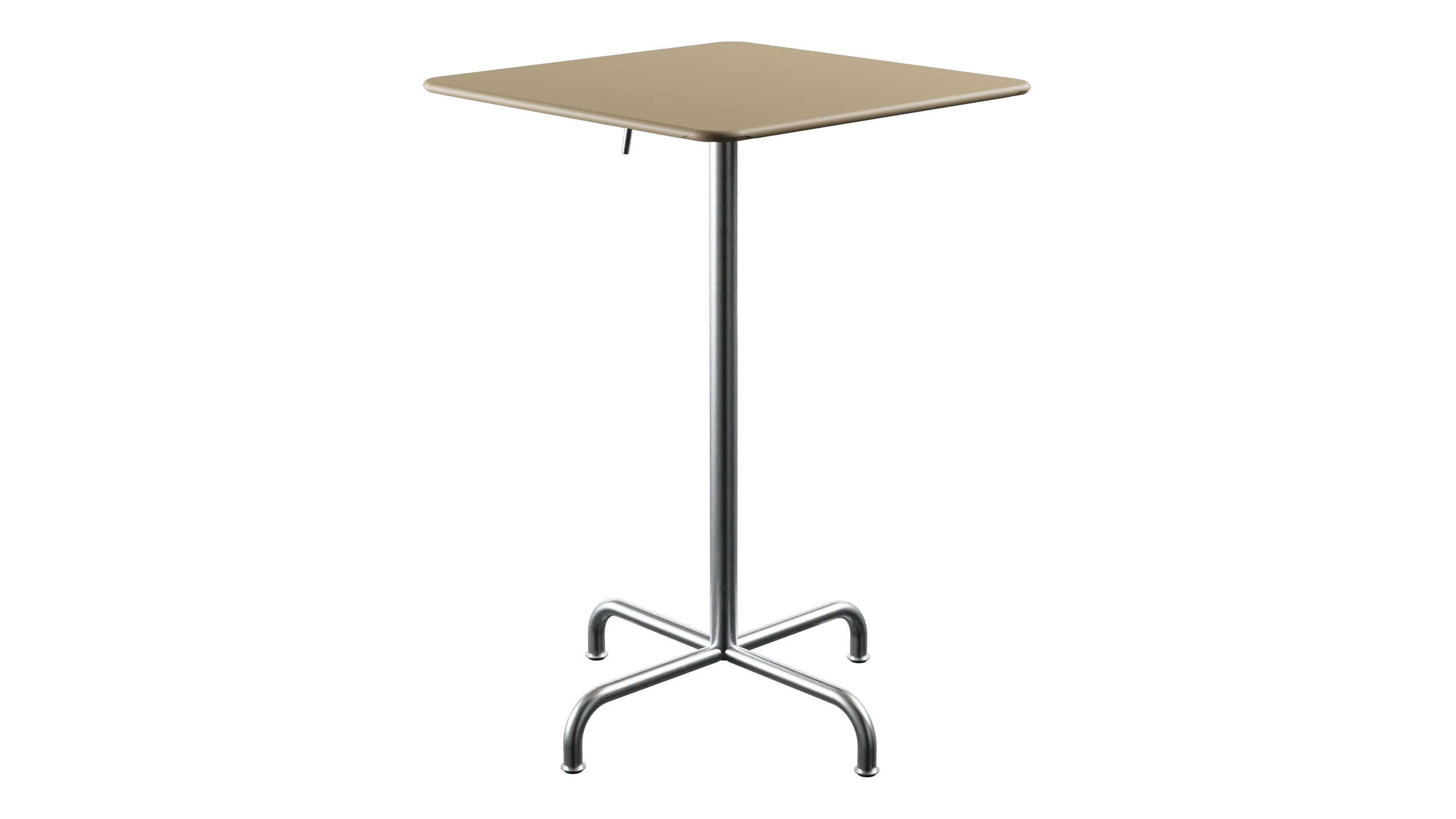 Rigi Metall-Stehtisch Outdoor 70x70 / 110 klappbar  in Pastellbraun präsentiert im Onlineshop von KAQTU Design AG. Hochtisch Outdoor ist von Schaffner