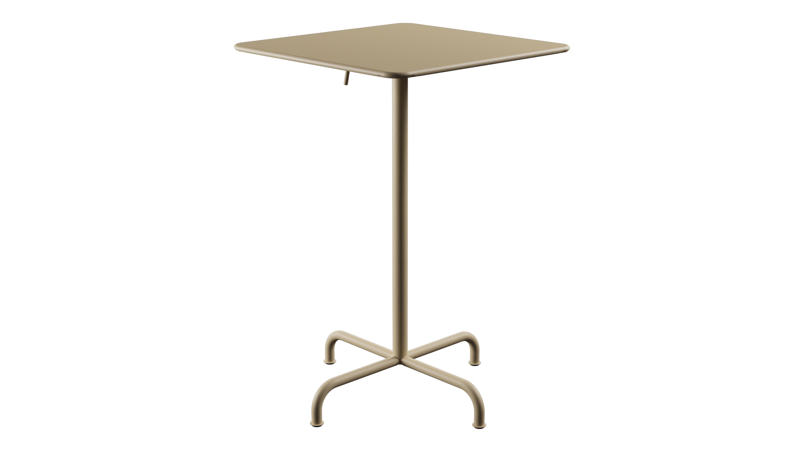 Rigi Metall-Stehtisch Outdoor 70x70 / 110 klappbar  in Pastellbraun präsentiert im Onlineshop von KAQTU Design AG. Hochtisch Outdoor ist von Schaffner