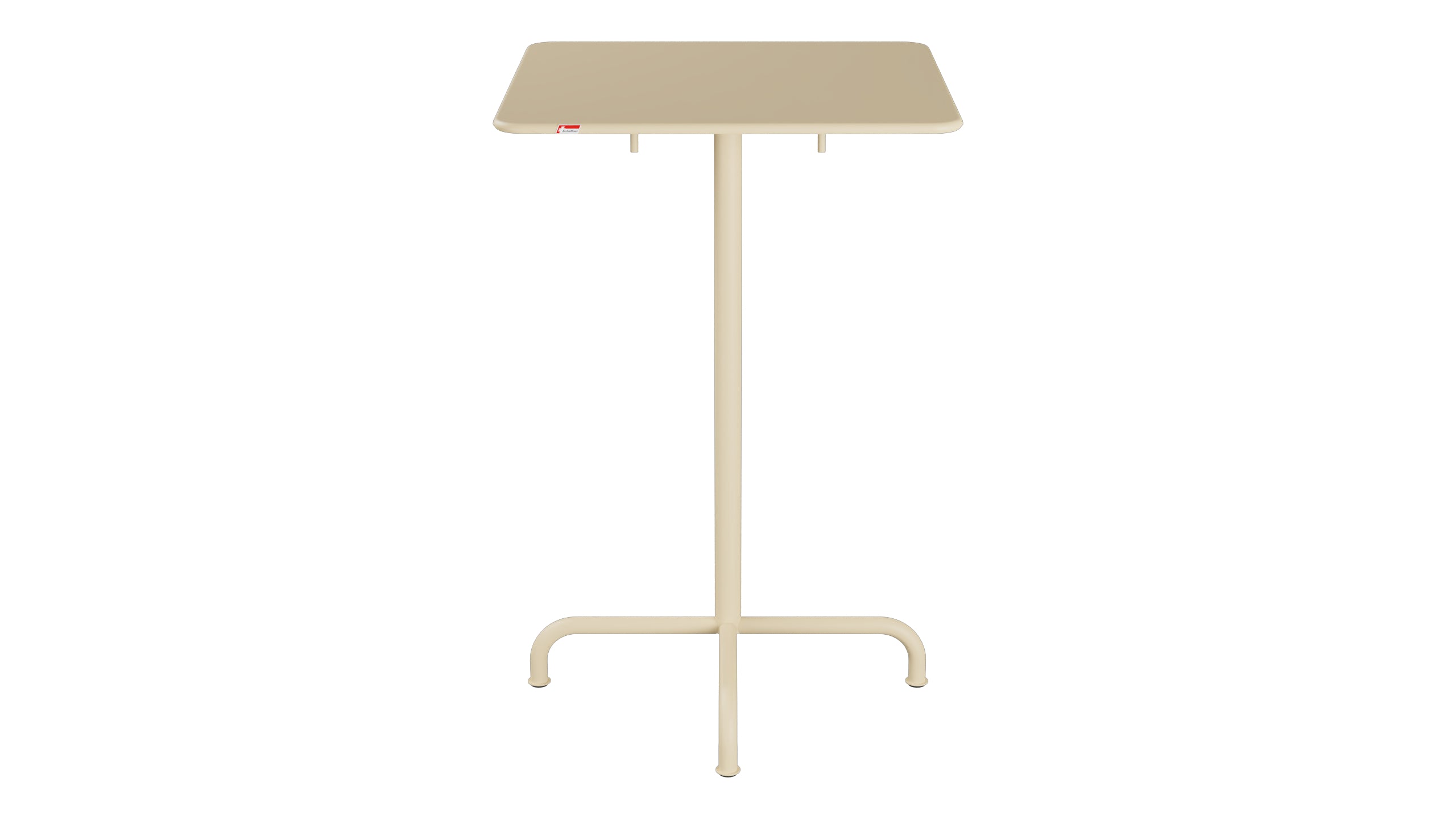 Rigi Metall-Stehtisch Outdoor 70x70 / 110 klappbar  in Pastellbraun präsentiert im Onlineshop von KAQTU Design AG. Hochtisch Outdoor ist von Schaffner