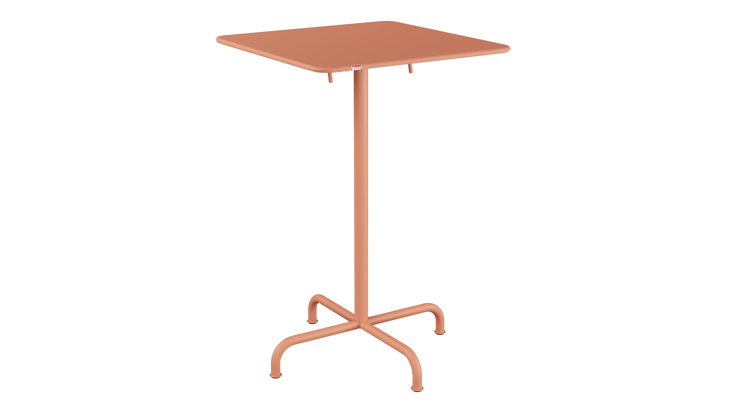 Rigi Metall-Stehtisch Outdoor 70x70 / 110 klappbar  in Pastellterracotta präsentiert im Onlineshop von KAQTU Design AG. Hochtisch Outdoor ist von Schaffner