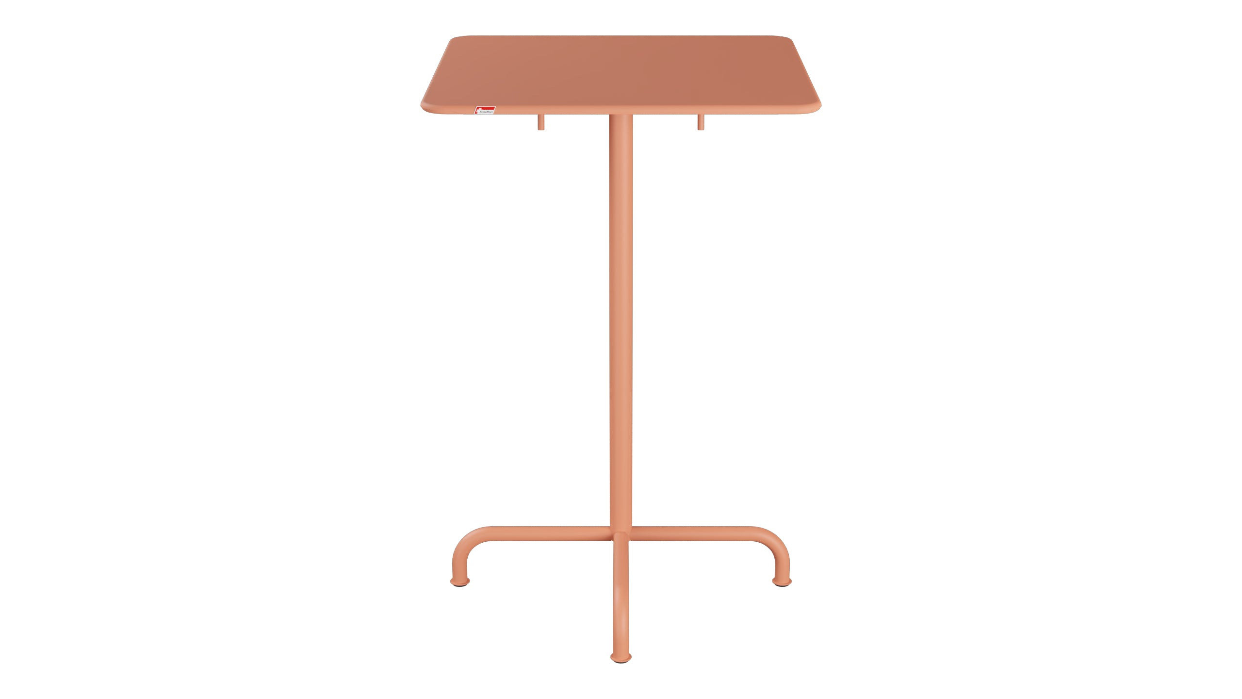 Rigi Metall-Stehtisch Outdoor 70x70 / 110 klappbar  in Pastellterracotta präsentiert im Onlineshop von KAQTU Design AG. Hochtisch Outdoor ist von Schaffner