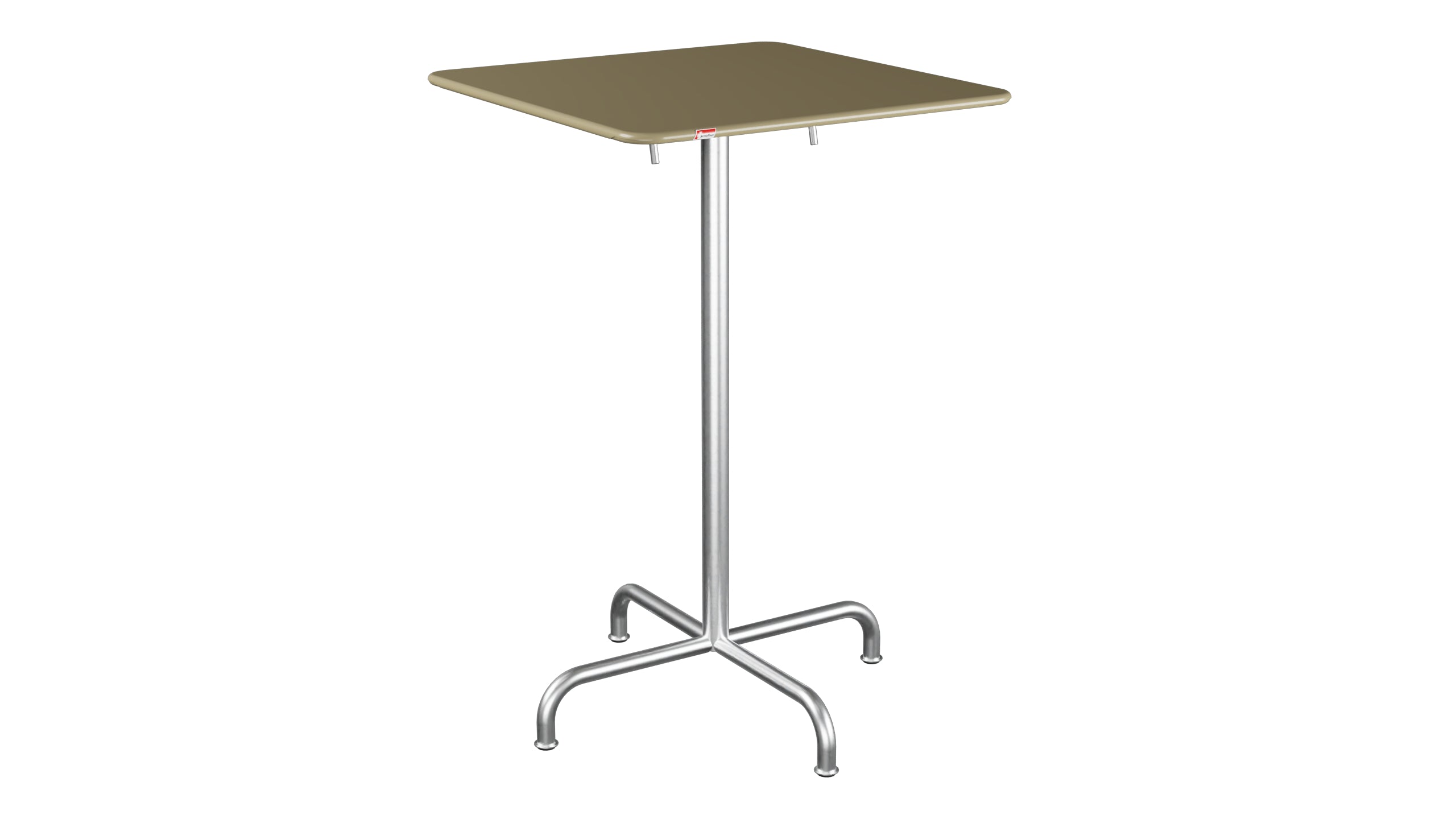 Rigi Metall-Stehtisch Outdoor 70x70 / 110 klappbar  in Champagner präsentiert im Onlineshop von KAQTU Design AG. Hochtisch Outdoor ist von Schaffner