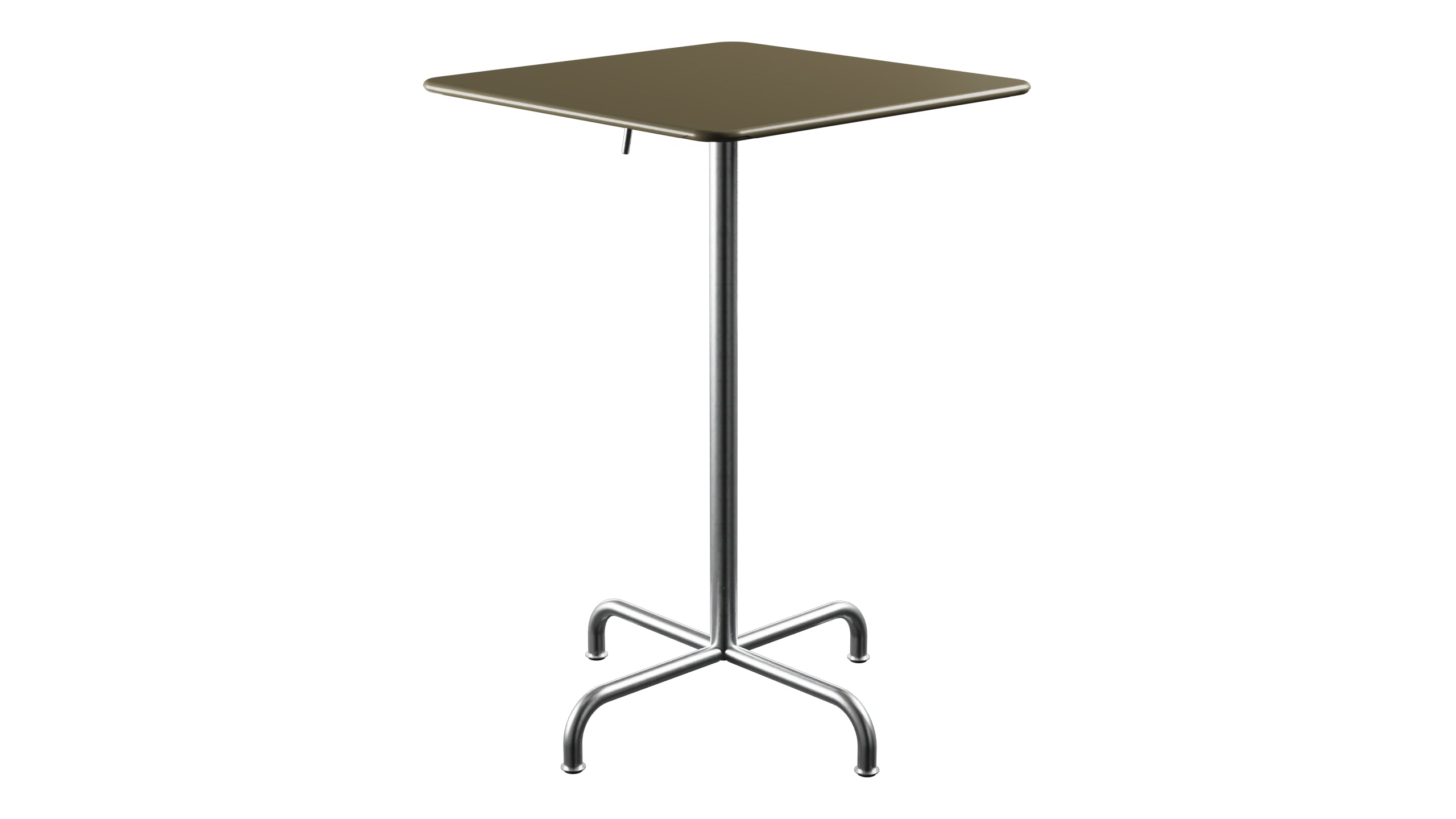 Rigi Metall-Stehtisch Outdoor 70x70 / 110 klappbar  in Champagner präsentiert im Onlineshop von KAQTU Design AG. Hochtisch Outdoor ist von Schaffner