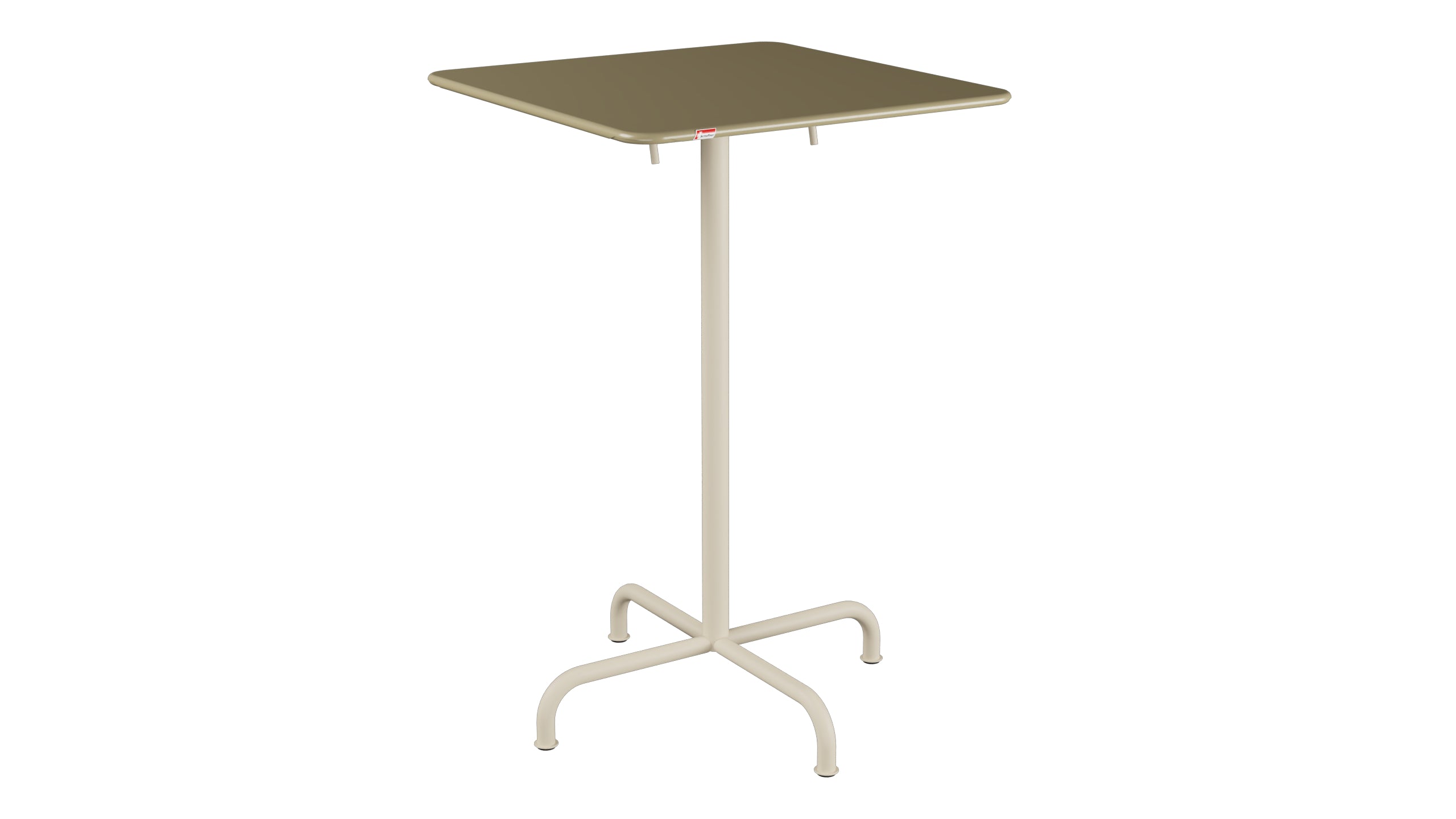 Rigi Metall-Stehtisch Outdoor 70x70 / 110 klappbar  in Champagner präsentiert im Onlineshop von KAQTU Design AG. Hochtisch Outdoor ist von Schaffner
