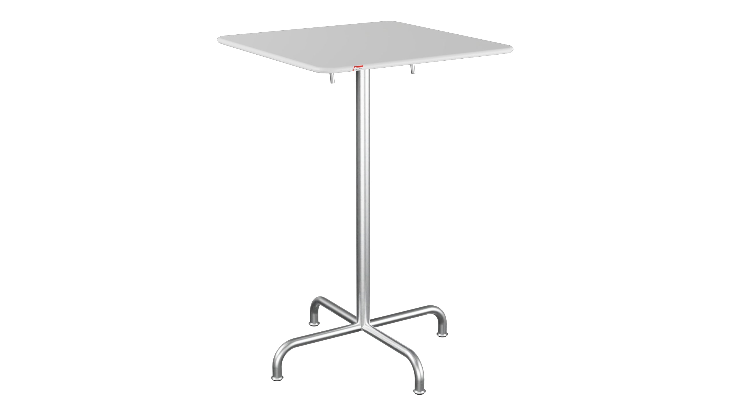 Rigi Metall-Stehtisch Outdoor 70x70 / 110 klappbar  in Weiss präsentiert im Onlineshop von KAQTU Design AG. Hochtisch Outdoor ist von Schaffner