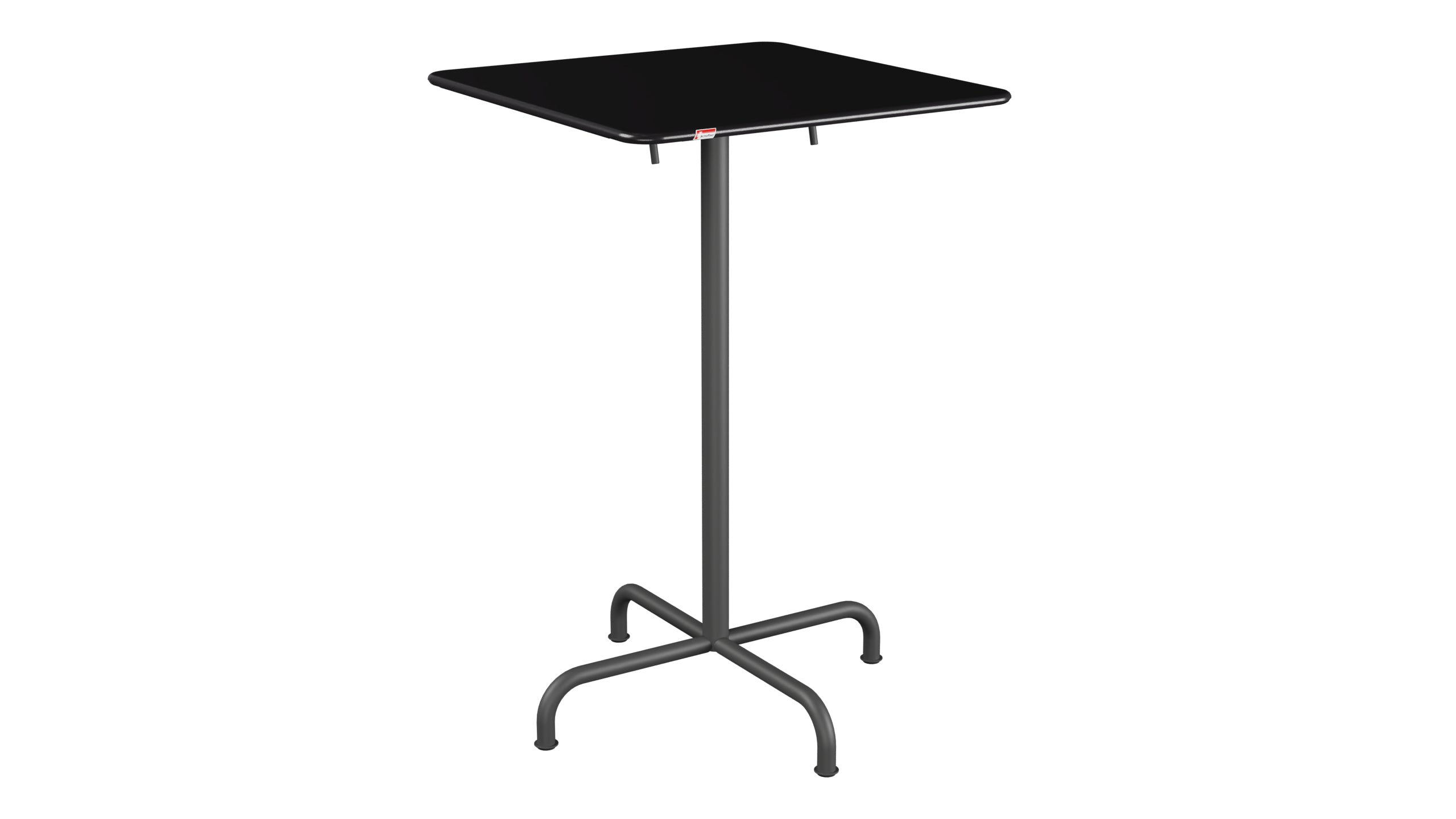 Rigi Metall-Stehtisch Outdoor 70x70 / 110 klappbar  in Schwarz präsentiert im Onlineshop von KAQTU Design AG. Hochtisch Outdoor ist von Schaffner