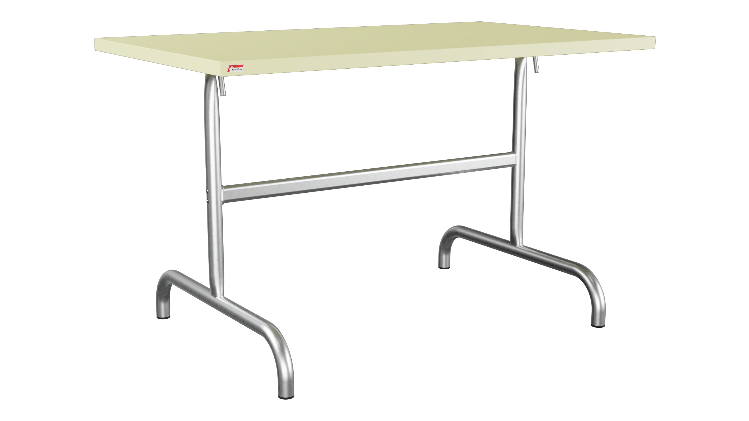 Säntis Metall-Gartentisch 117x70 klappbar in Buchsbaumgelb präsentiert im Onlineshop von KAQTU Design AG. Gartentisch ist von Schaffner