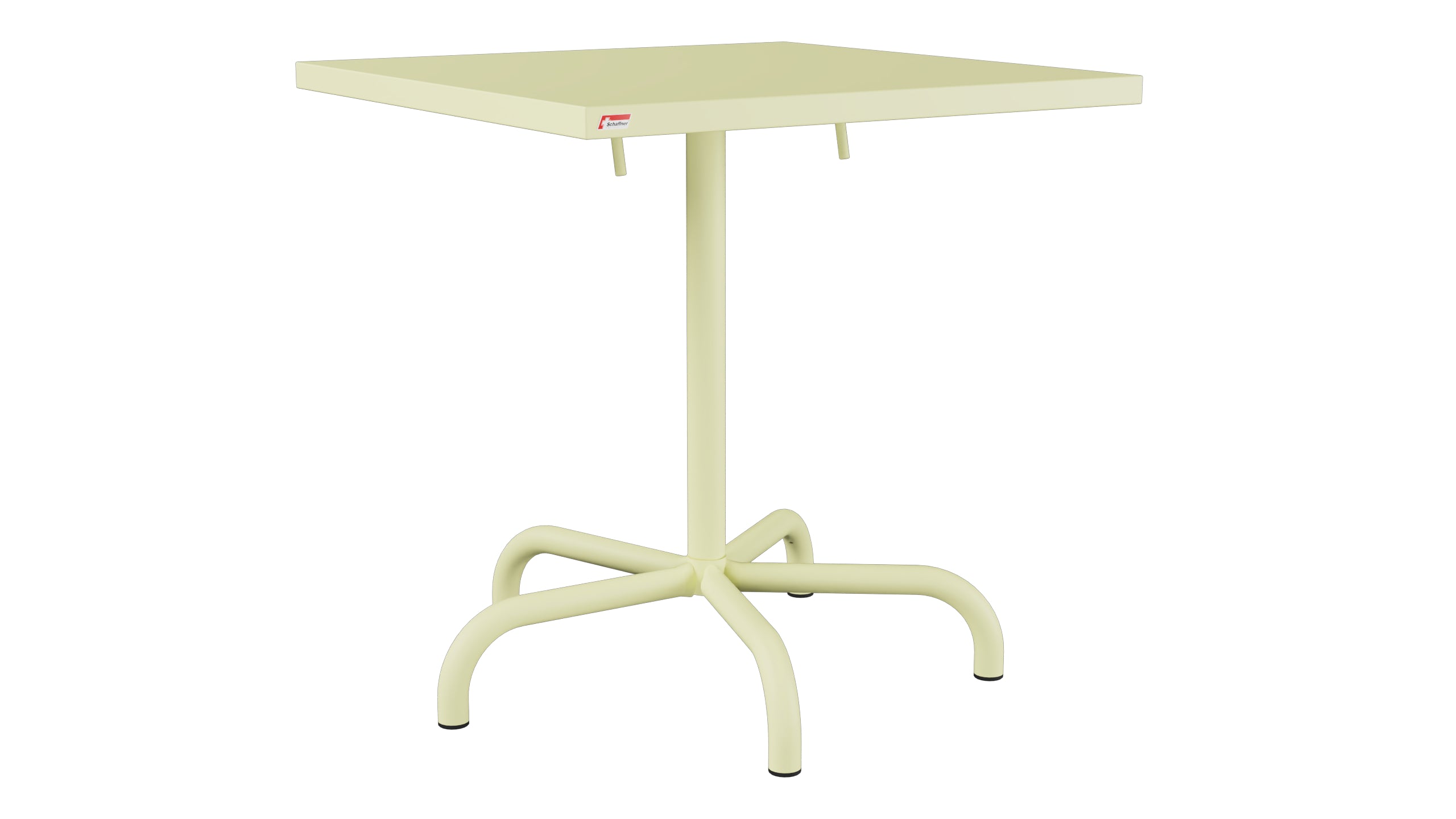 Säntis Metall-Gartentisch 70x70 klappbar in Buchsbaumgelb präsentiert im Onlineshop von KAQTU Design AG. Gartentisch ist von Schaffner
