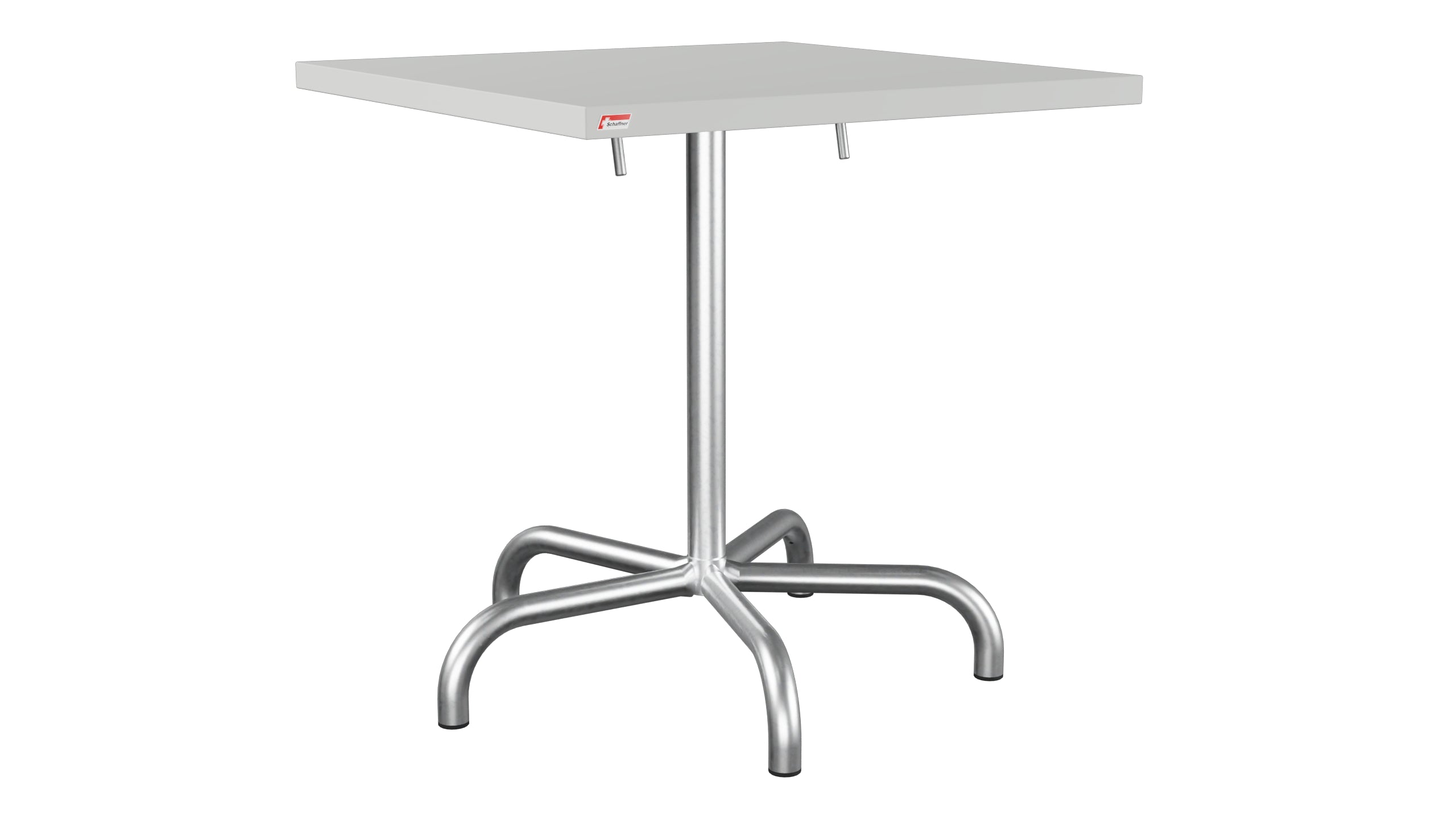 Säntis Metall-Gartentisch 70x70 klappbar in Alusilber präsentiert im Onlineshop von KAQTU Design AG. Gartentisch ist von Schaffner