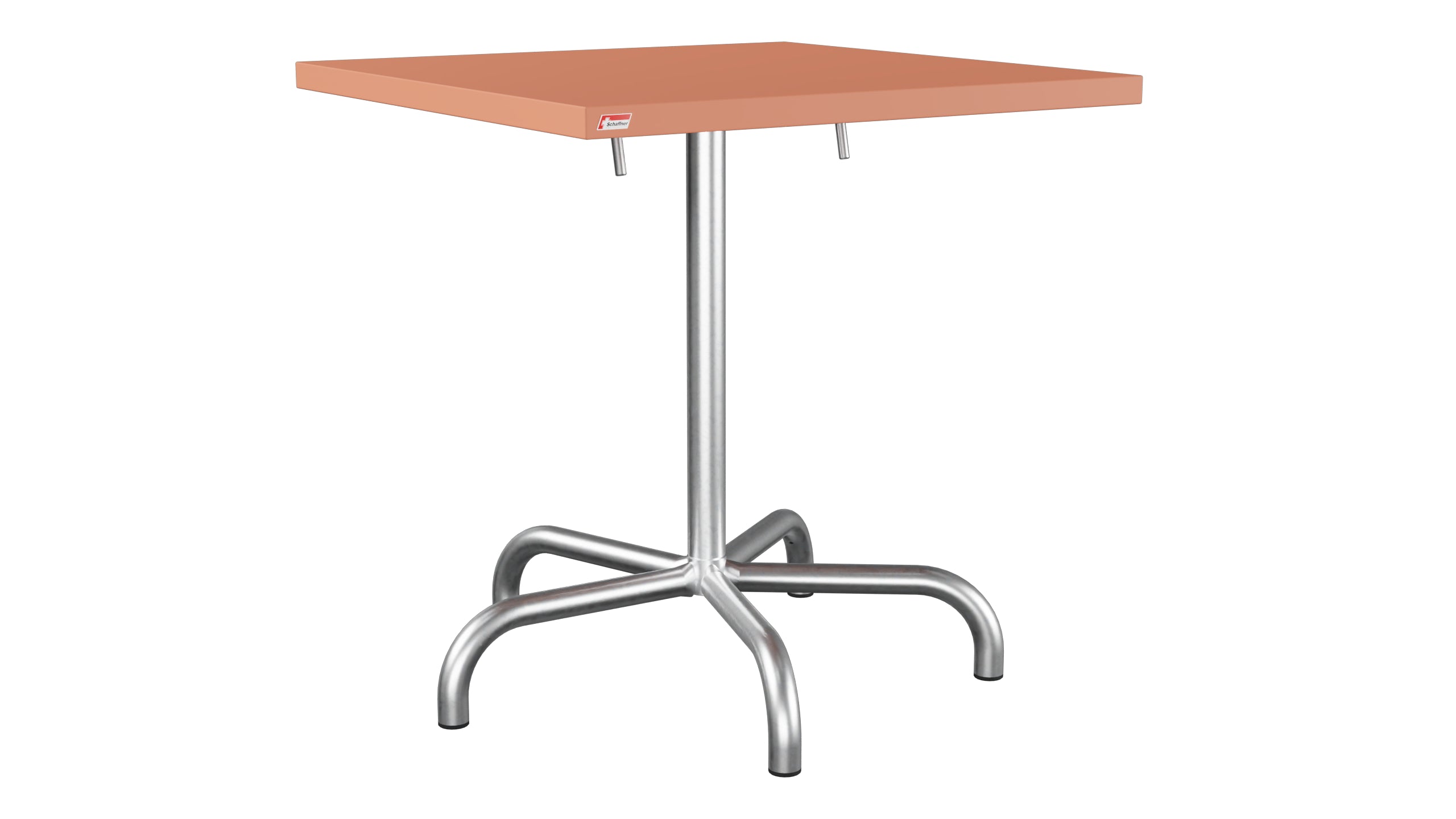 Säntis Metall-Gartentisch 70x70 klappbar in Pastellterracotta präsentiert im Onlineshop von KAQTU Design AG. Gartentisch ist von Schaffner