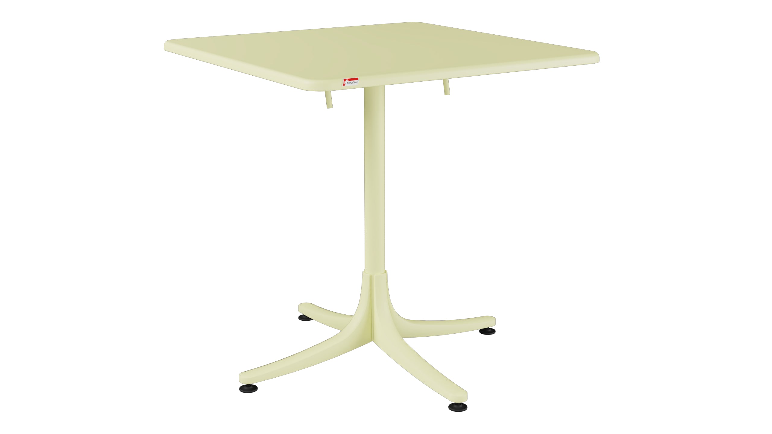 Schaffhausen Glasfaser-Gartentisch 70x70 klappbar in Buchsbaumgelb präsentiert im Onlineshop von KAQTU Design AG. Gartentisch ist von Schaffner