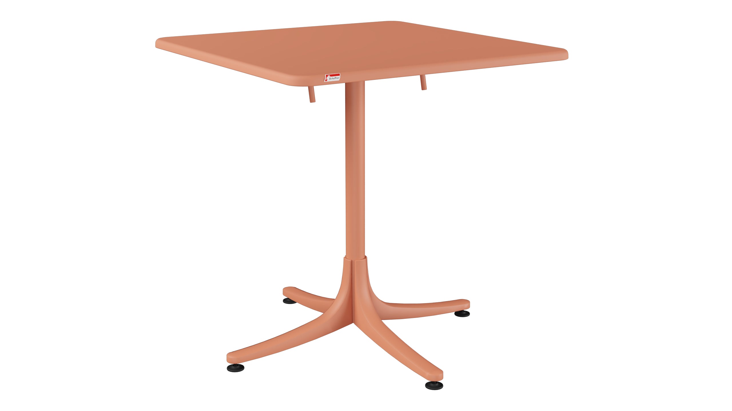 Schaffhausen Glasfaser-Gartentisch 70x70 klappbar in Pastellterracotta präsentiert im Onlineshop von KAQTU Design AG. Gartentisch ist von Schaffner