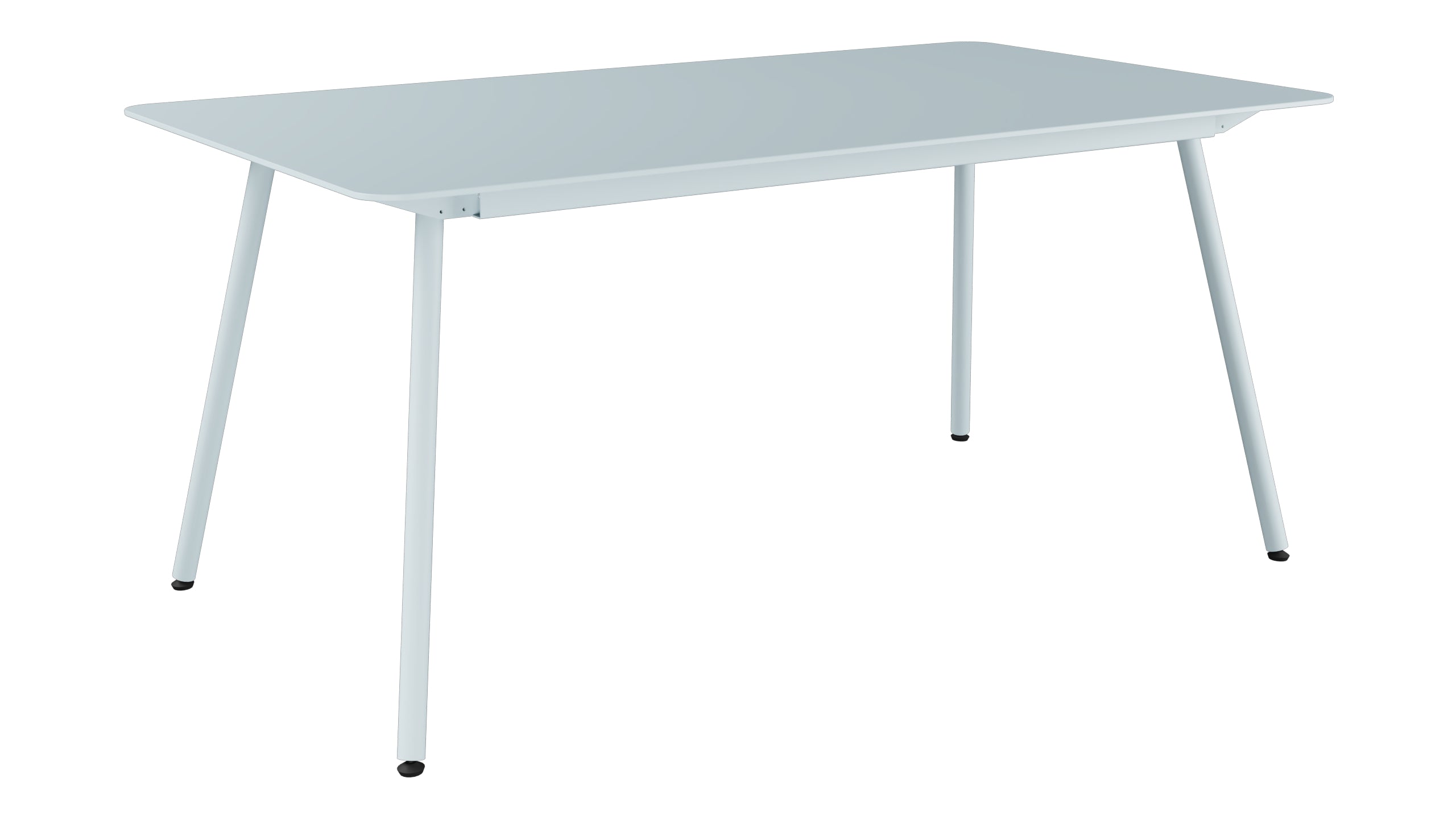 Locarno Glasfaser-Gartentisch 160x90 gerundete Ecken in Pastellblau präsentiert im Onlineshop von KAQTU Design AG. Gartentisch ist von Schaffner
