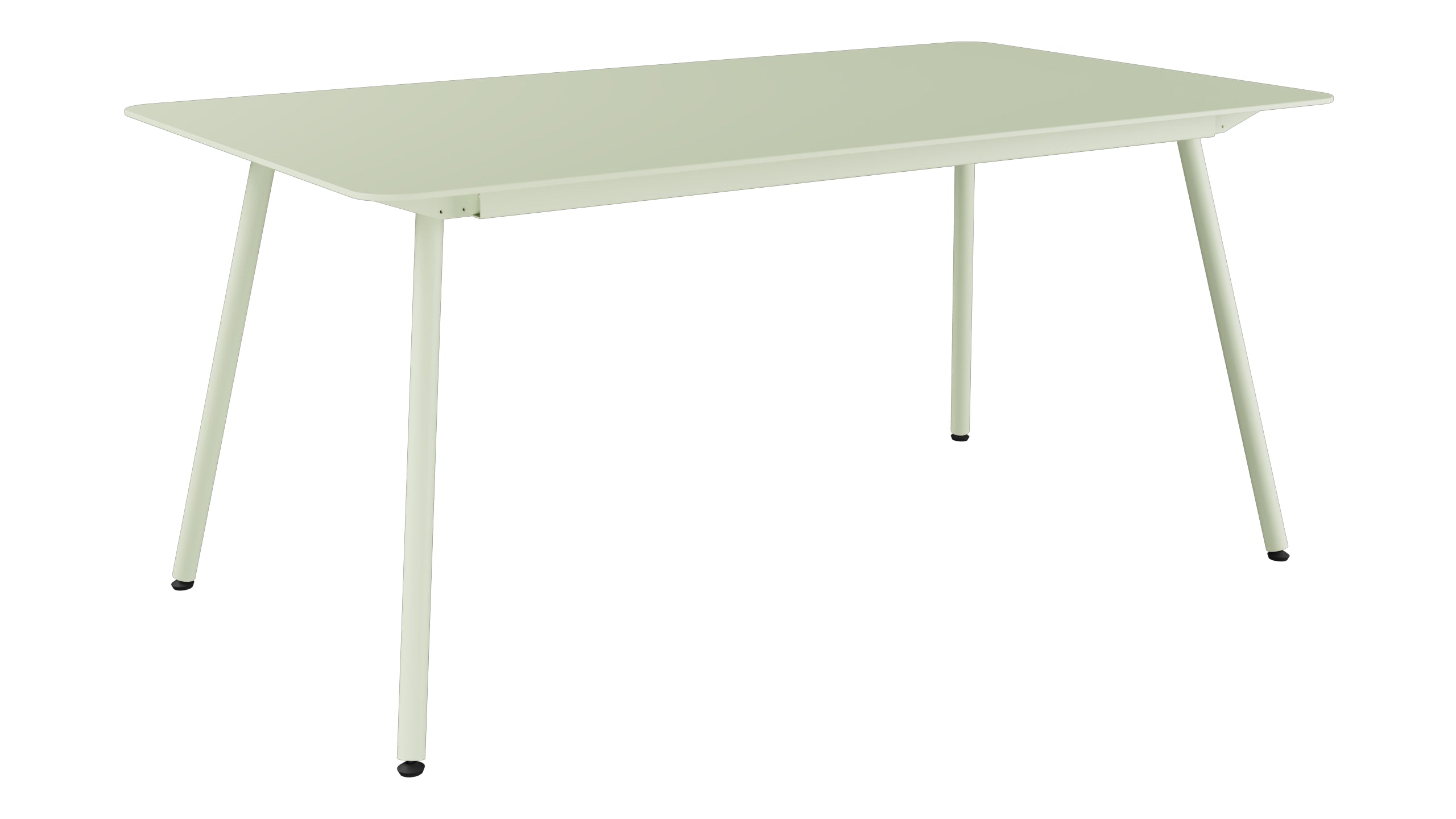 Locarno Glasfaser-Gartentisch 160x90 gerundete Ecken in Pastellgrün präsentiert im Onlineshop von KAQTU Design AG. Gartentisch ist von Schaffner