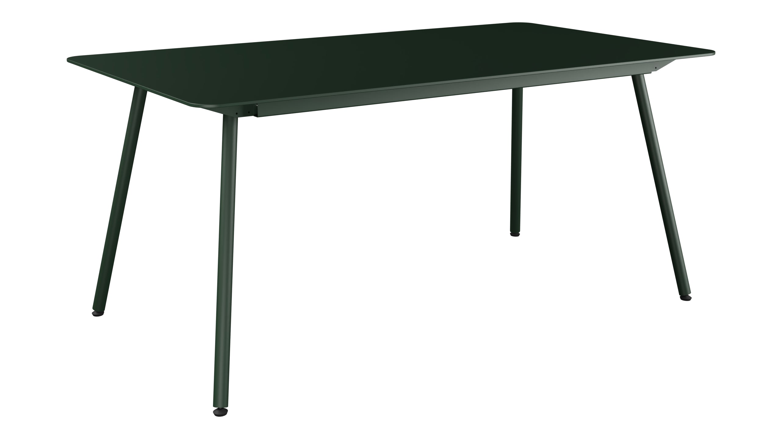 Locarno Glasfaser-Gartentisch 160x90 gerundete Ecken in Tannengrün präsentiert im Onlineshop von KAQTU Design AG. Gartentisch ist von Schaffner