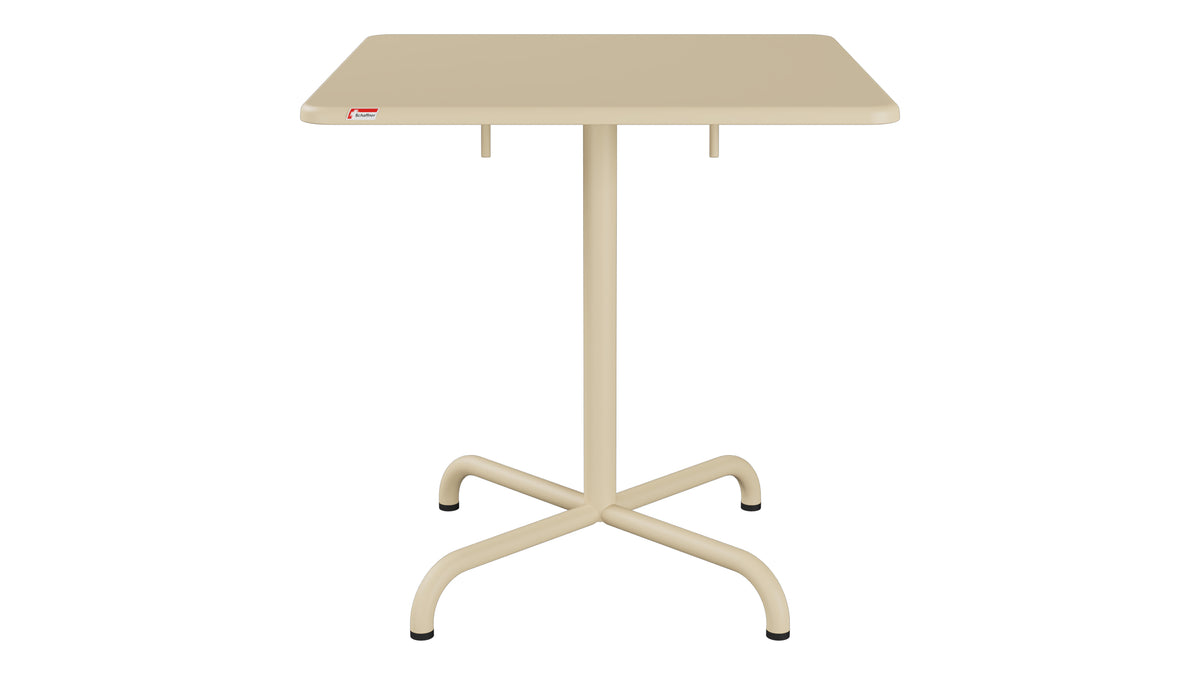 Davos Glasfaser-Gartentisch 70x70 klappbar in Pastellbraun präsentiert im Onlineshop von KAQTU Design AG. Gartentisch ist von Schaffner