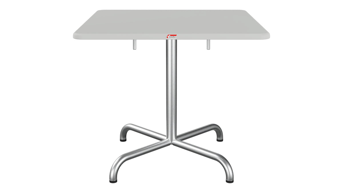 Davos Glasfaser-Salontisch 70x70 / 62 klappbar in Alusilber präsentiert im Onlineshop von KAQTU Design AG. Beistelltisch Outdoor ist von Schaffner