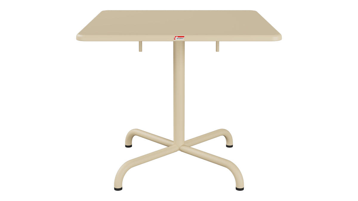 Davos Glasfaser-Salontisch 70x70 / 62 klappbar in Pastellbraun präsentiert im Onlineshop von KAQTU Design AG. Beistelltisch Outdoor ist von Schaffner