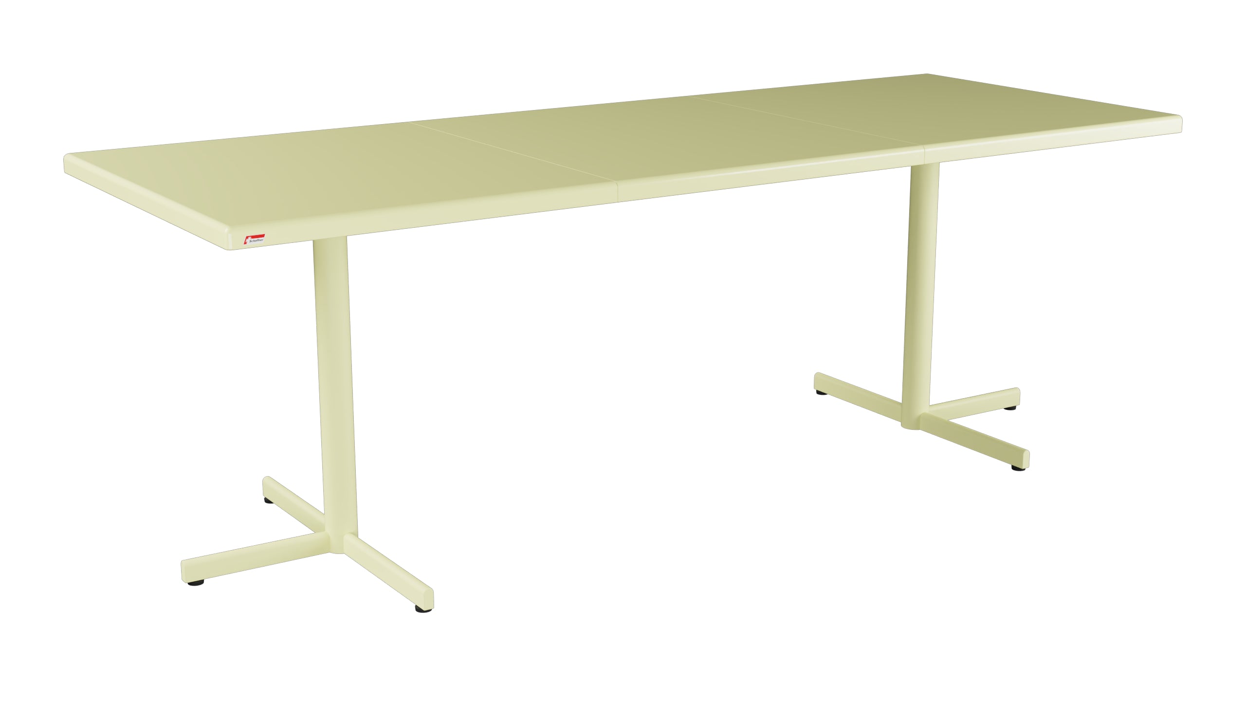 Bodensee Glasfaser-Gartentisch 140/210x80 klappbar, ausziehbar  in Buchsbaumgelb präsentiert im Onlineshop von KAQTU Design AG. Gartentisch ist von Schaffner