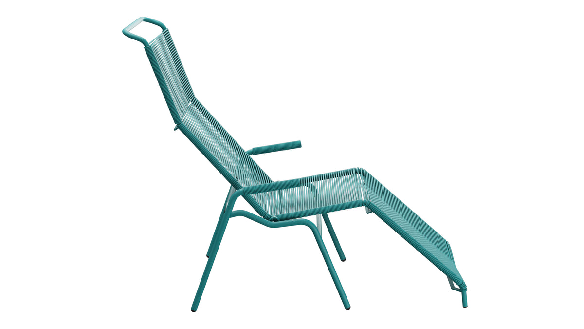 Säntis Spaghetti Liegestuhl in Kaliblau präsentiert im Onlineshop von KAQTU Design AG. Liegestuhl ist von Schaffner