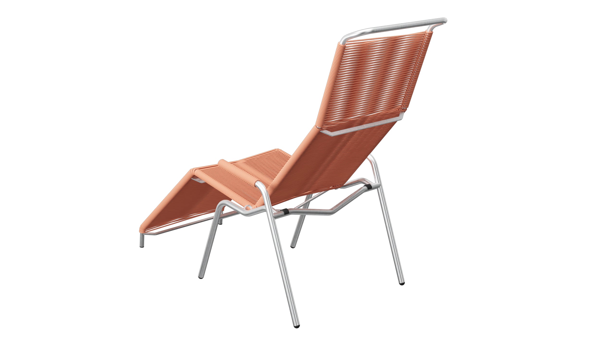 Säntis Spaghetti Liegestuhl in Pastellterracotta präsentiert im Onlineshop von KAQTU Design AG. Liegestuhl ist von Schaffner