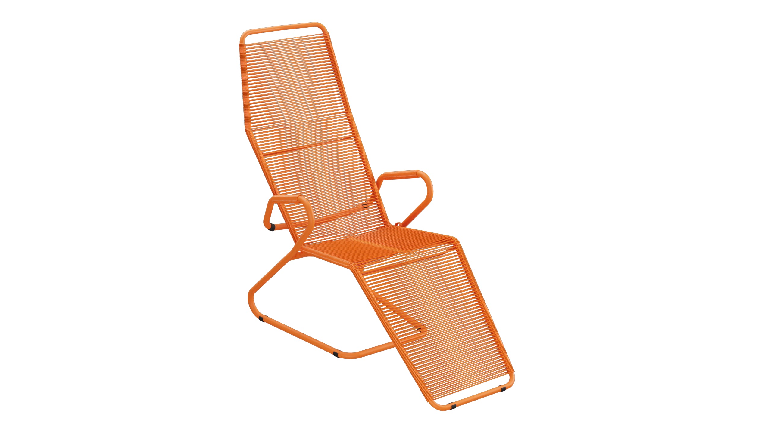 Locarno Spaghetti Liegestuhl in Orange präsentiert im Onlineshop von KAQTU Design AG. Liegestuhl ist von Schaffner