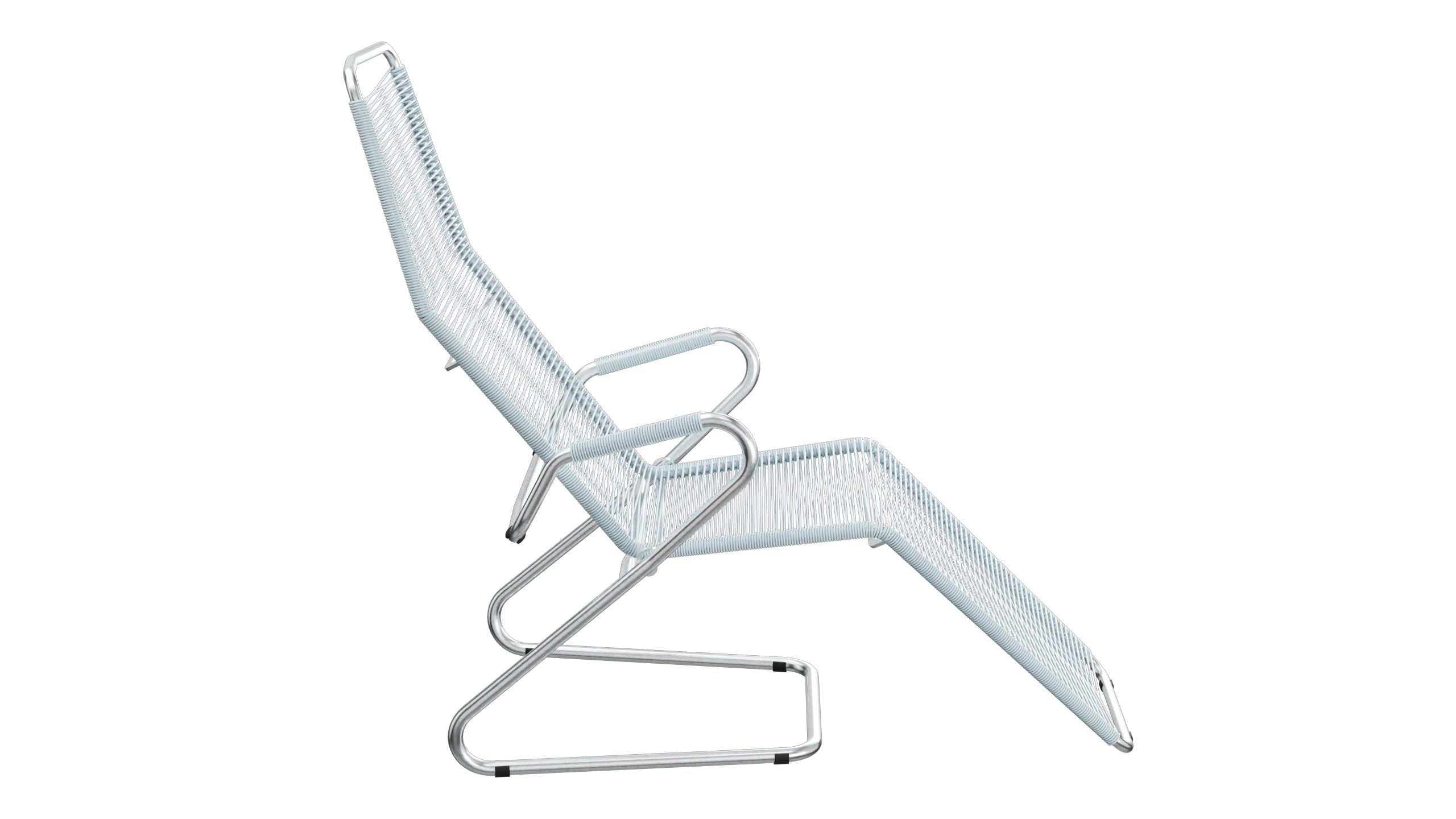Locarno Spaghetti Liegestuhl in Pastellblau präsentiert im Onlineshop von KAQTU Design AG. Liegestuhl ist von Schaffner