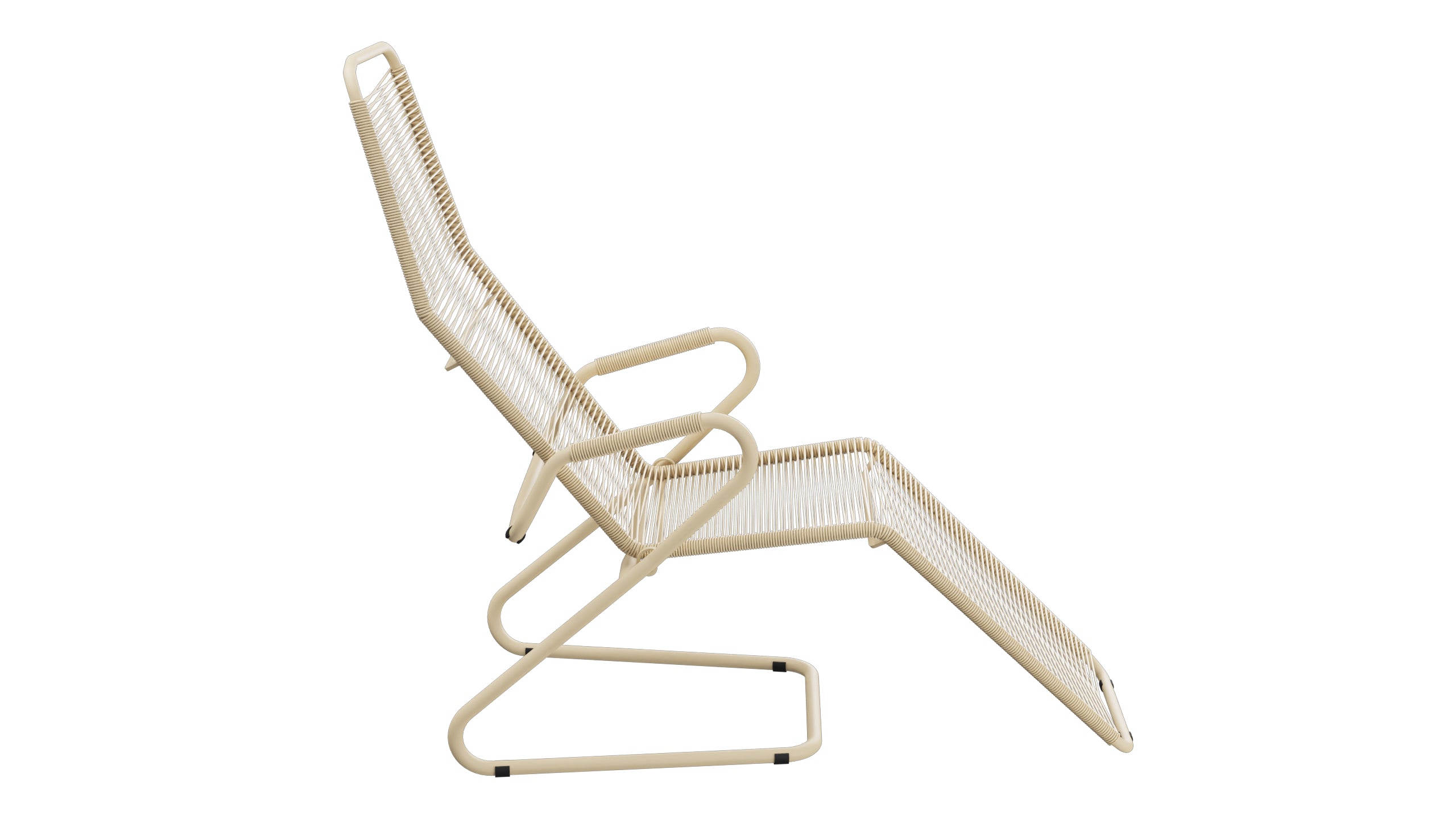 Locarno Spaghetti Liegestuhl in Pastellbraun präsentiert im Onlineshop von KAQTU Design AG. Liegestuhl ist von Schaffner