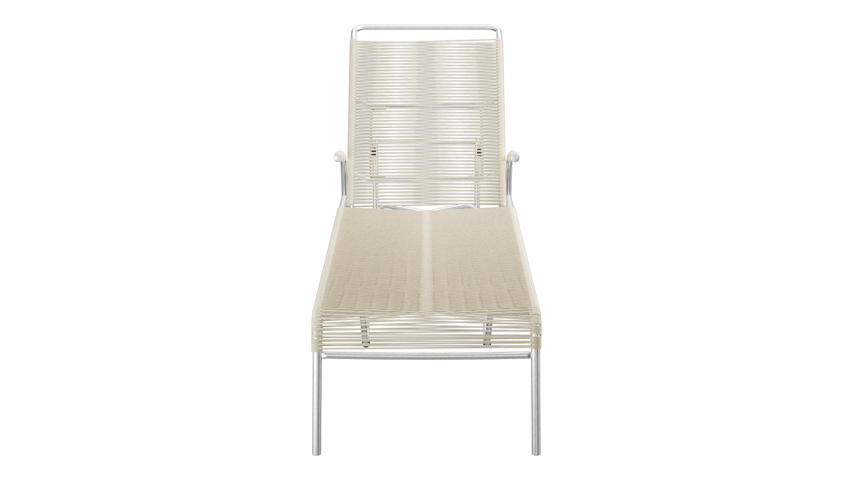 Säntis Spaghetti-Rollenliege in Pastellsand präsentiert im Onlineshop von KAQTU Design AG. Liegestuhl ist von Schaffner