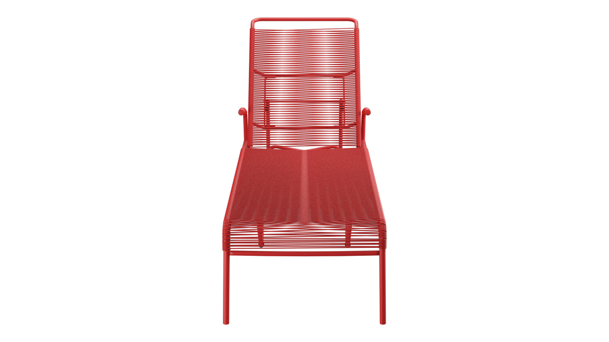 Säntis Spaghetti-Rollenliege in Rot präsentiert im Onlineshop von KAQTU Design AG. Liegestuhl ist von Schaffner