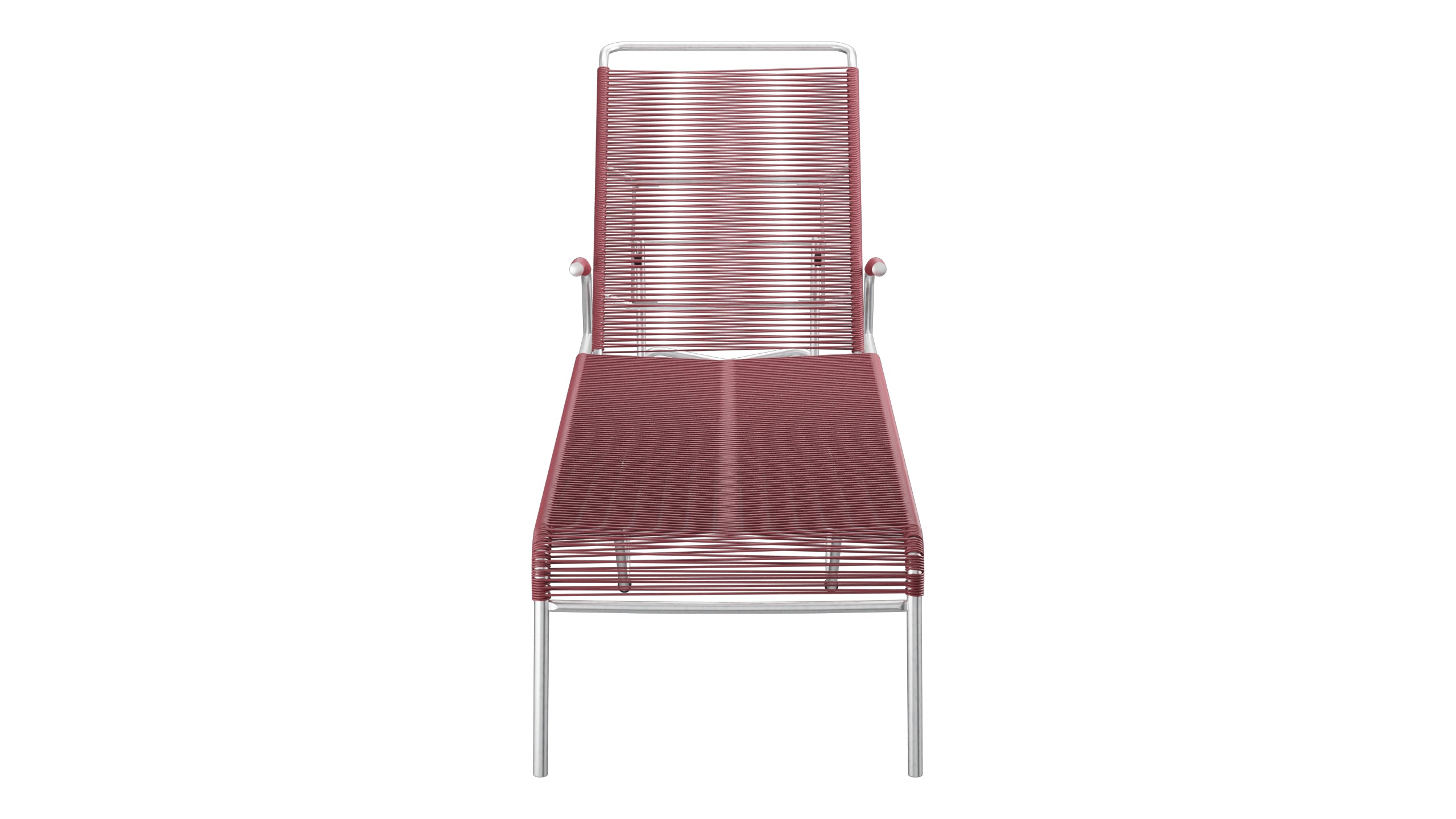 Säntis Spaghetti-Rollenliege in Bordeaux präsentiert im Onlineshop von KAQTU Design AG. Liegestuhl ist von Schaffner