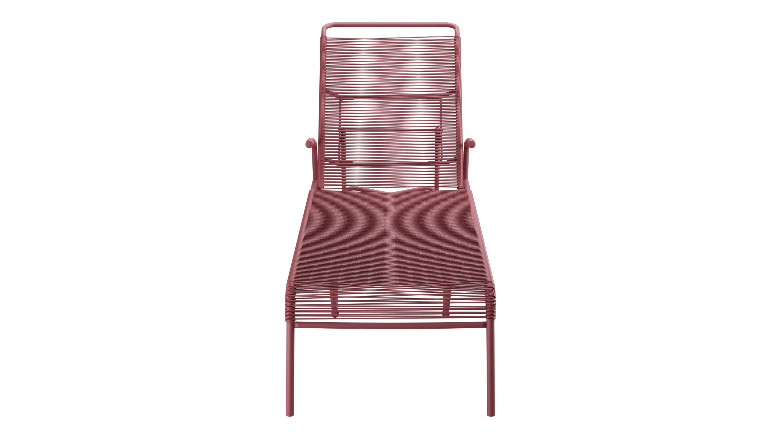 Säntis Spaghetti-Rollenliege in Bordeaux präsentiert im Onlineshop von KAQTU Design AG. Liegestuhl ist von Schaffner
