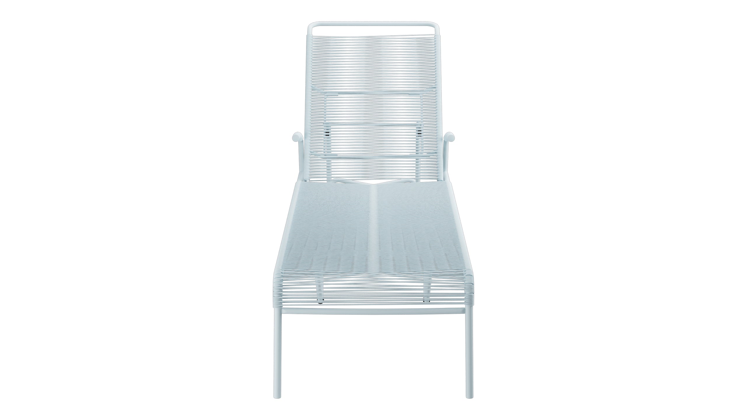 Säntis Spaghetti-Rollenliege in Pastellblau präsentiert im Onlineshop von KAQTU Design AG. Liegestuhl ist von Schaffner