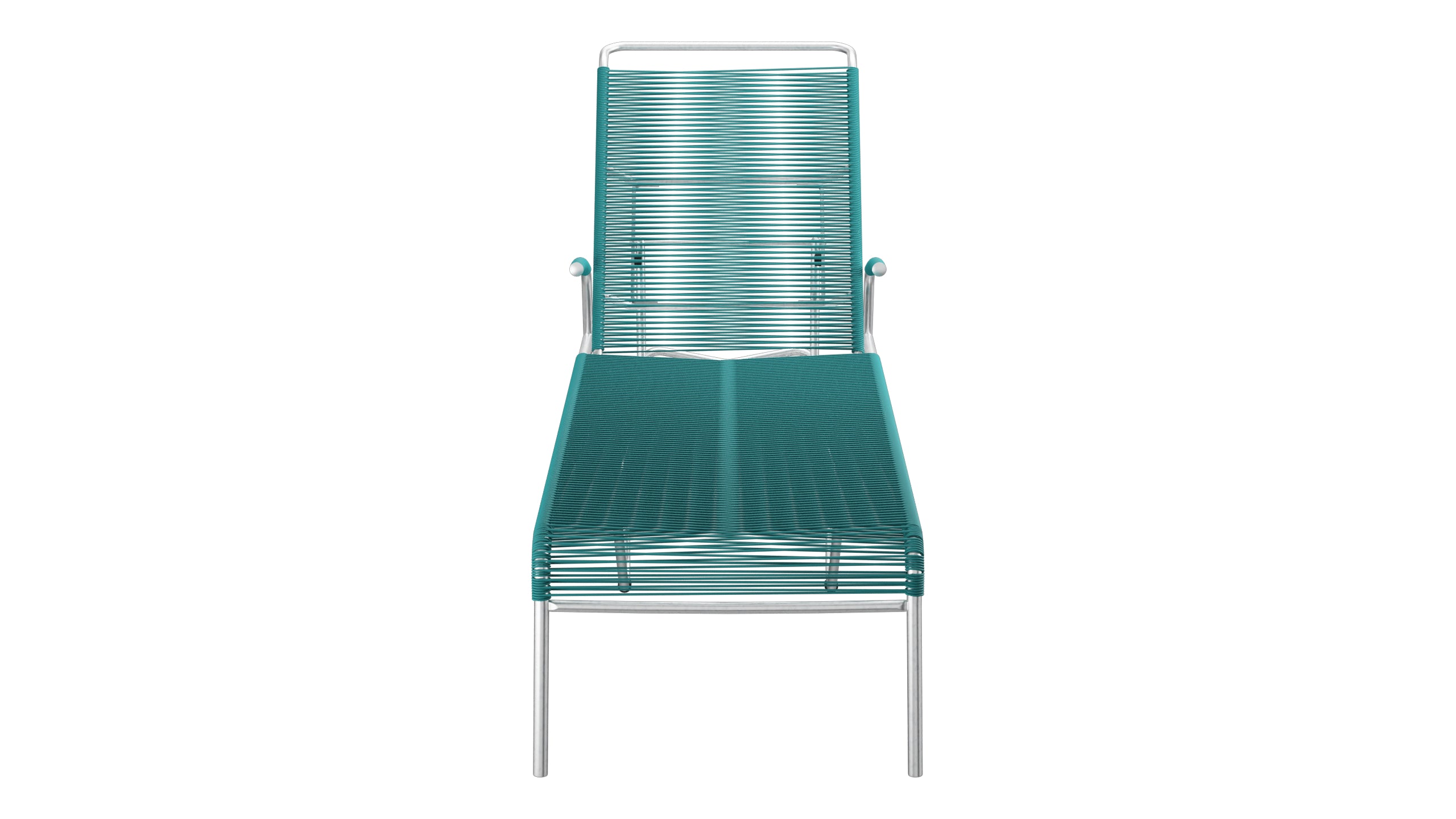 Säntis Spaghetti-Rollenliege in Kaliblau präsentiert im Onlineshop von KAQTU Design AG. Liegestuhl ist von Schaffner