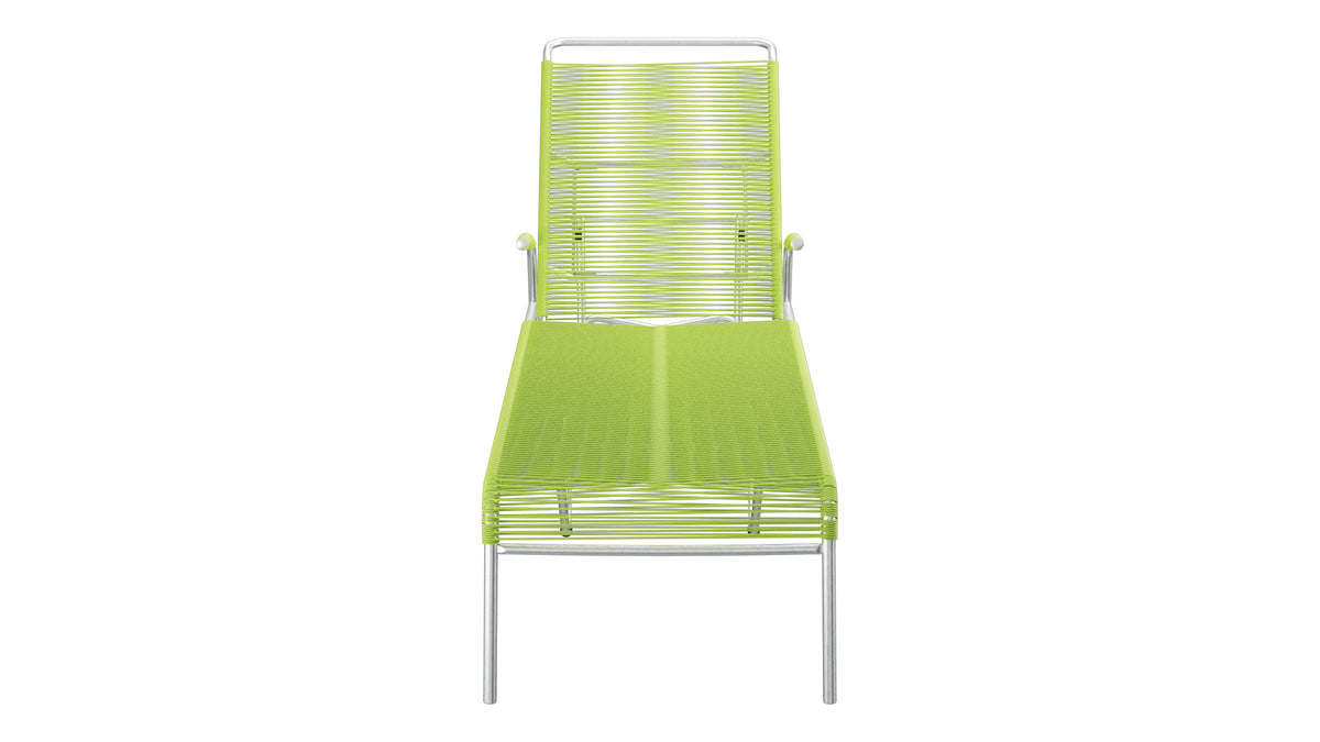 Säntis Spaghetti-Rollenliege in Hellgrün präsentiert im Onlineshop von KAQTU Design AG. Liegestuhl ist von Schaffner