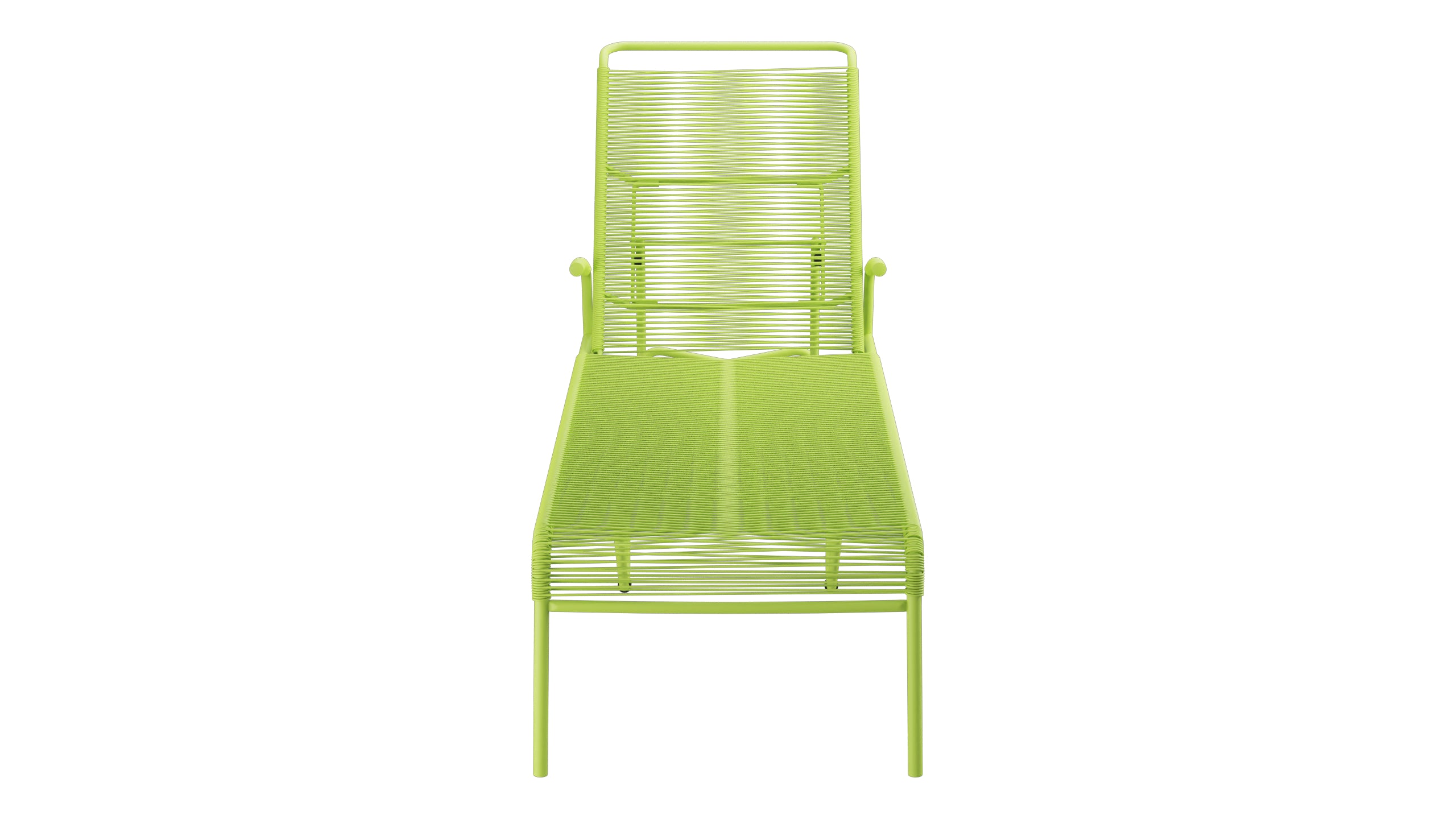 Säntis Spaghetti-Rollenliege in Hellgrün präsentiert im Onlineshop von KAQTU Design AG. Liegestuhl ist von Schaffner