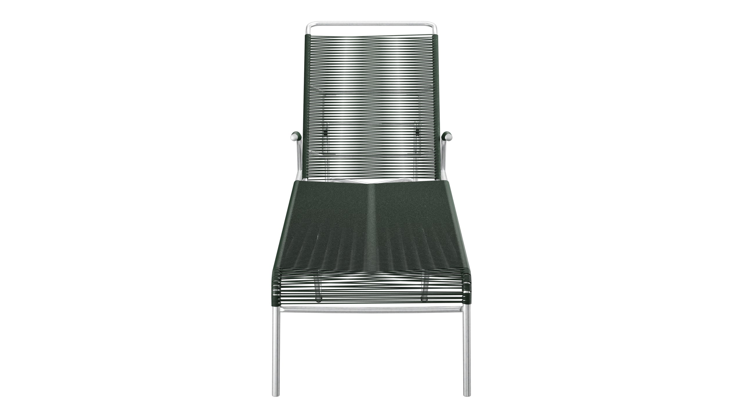 Säntis Spaghetti-Rollenliege in Tannengrün präsentiert im Onlineshop von KAQTU Design AG. Liegestuhl ist von Schaffner