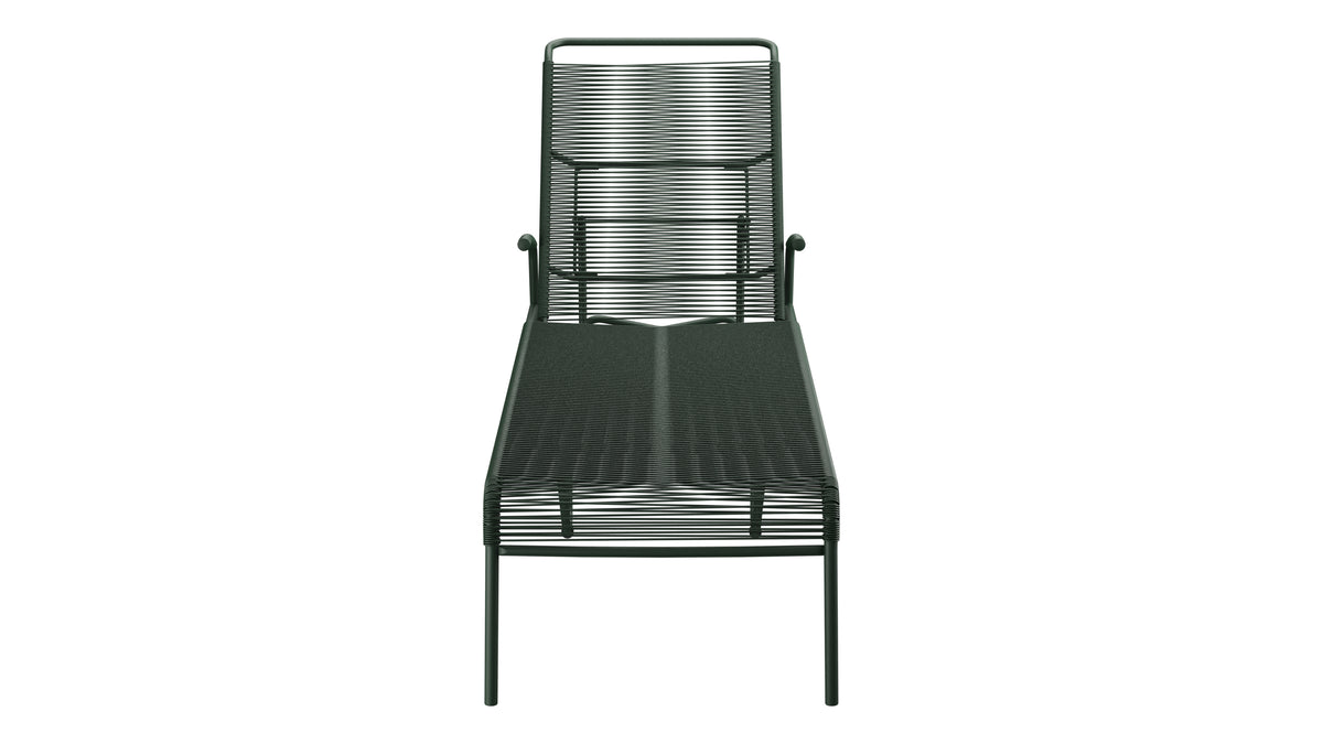 Säntis Spaghetti-Rollenliege in Tannengrün präsentiert im Onlineshop von KAQTU Design AG. Liegestuhl ist von Schaffner