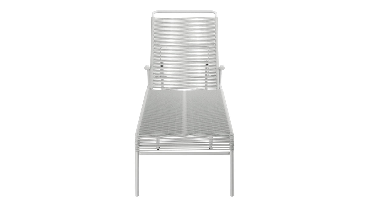 Säntis Spaghetti-Rollenliege in Alusilber präsentiert im Onlineshop von KAQTU Design AG. Liegestuhl ist von Schaffner