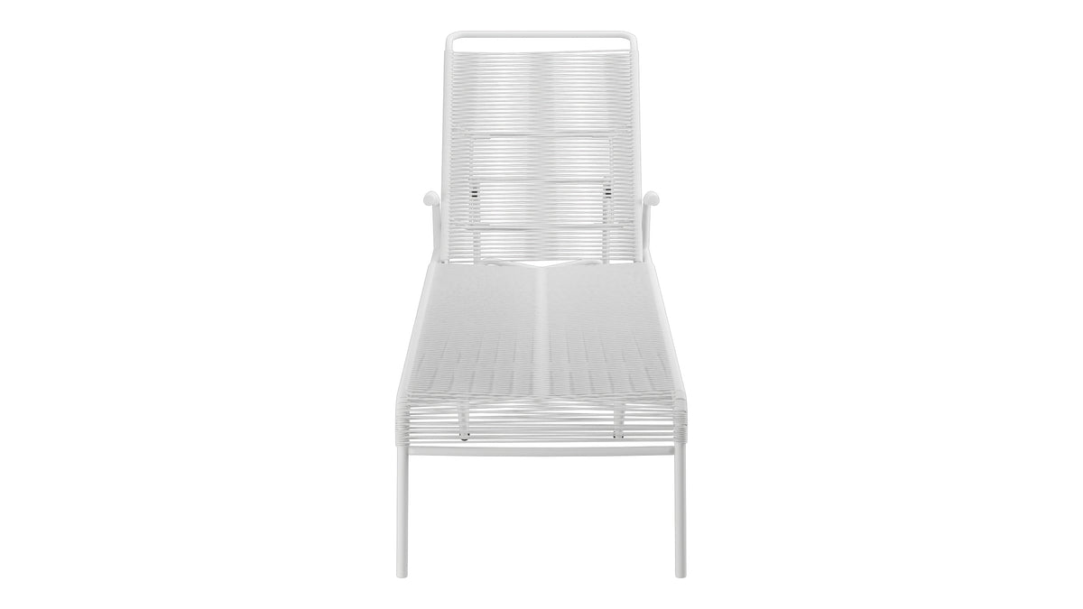Säntis Spaghetti-Rollenliege in Weiss präsentiert im Onlineshop von KAQTU Design AG. Liegestuhl ist von Schaffner