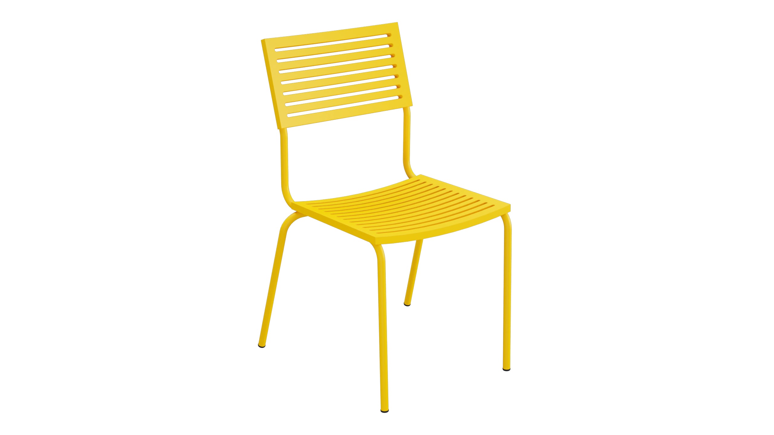 Bodensee Lamello-Gartenstuhl ohne Armlehne in Gelb präsentiert im Onlineshop von KAQTU Design AG. Gartenstuhl ist von Schaffner