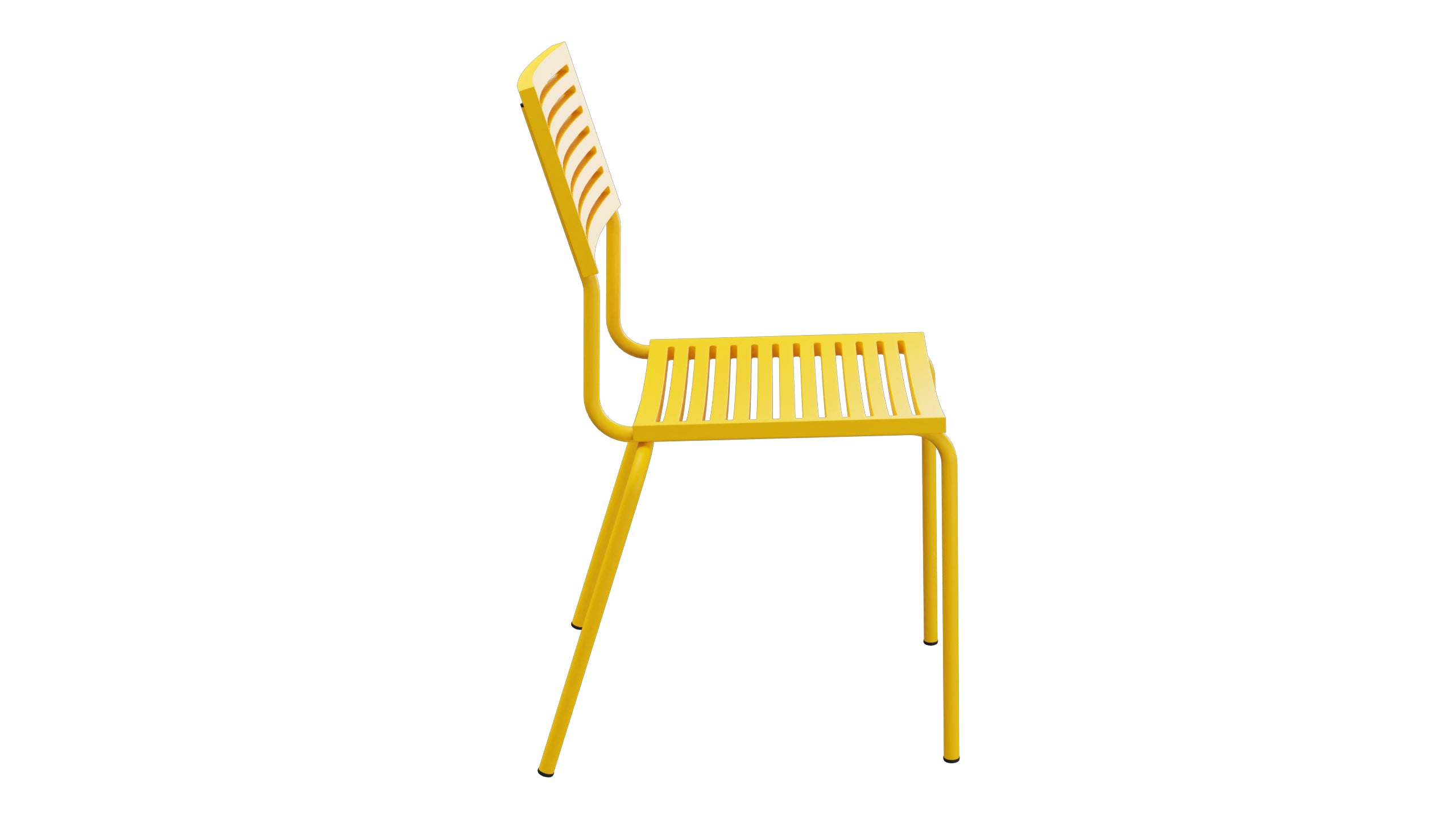 Bodensee Lamello-Gartenstuhl ohne Armlehne in Gelb präsentiert im Onlineshop von KAQTU Design AG. Gartenstuhl ist von Schaffner