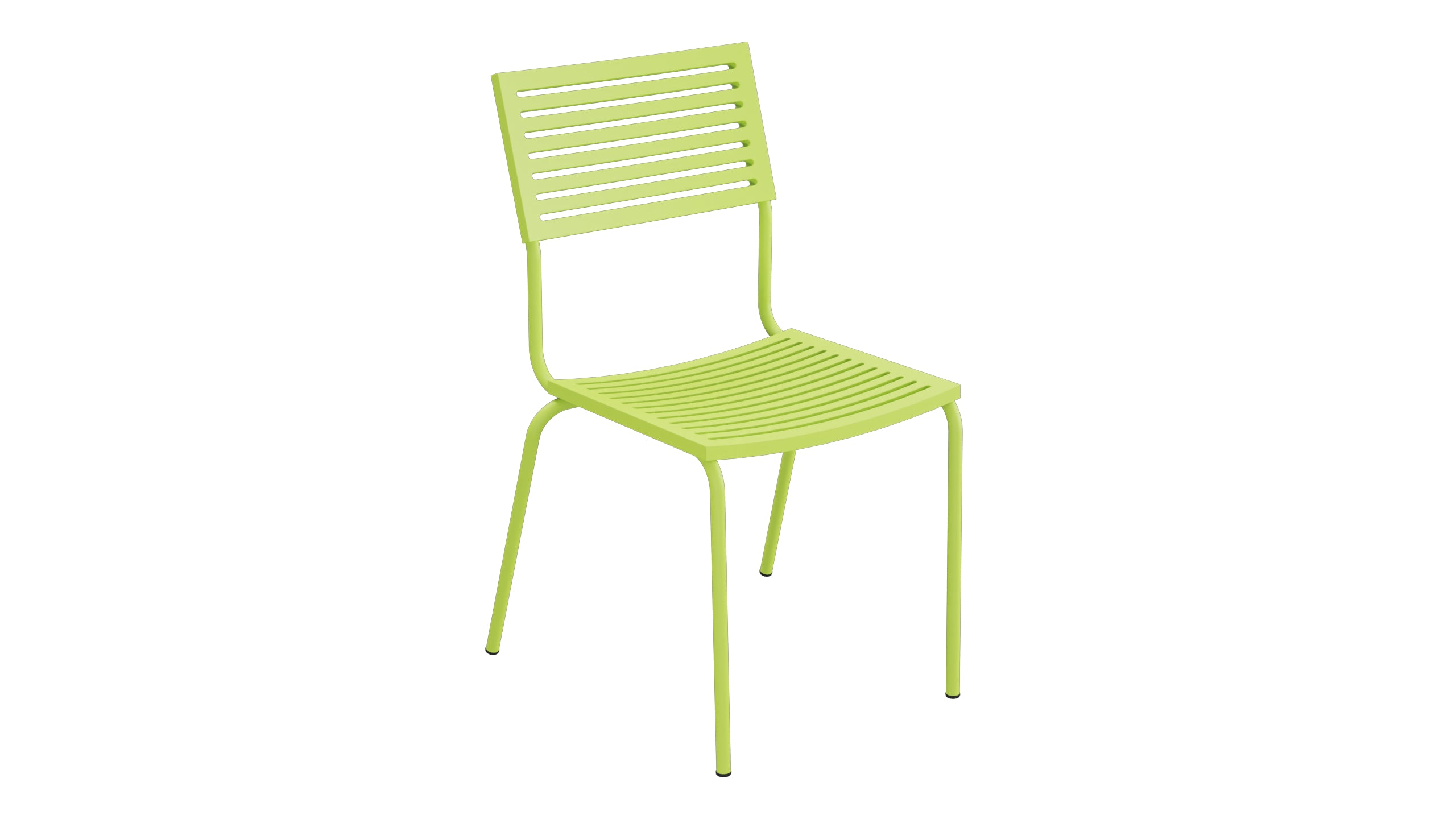 Bodensee Lamello-Gartenstuhl ohne Armlehne in Hellgrün präsentiert im Onlineshop von KAQTU Design AG. Gartenstuhl ist von Schaffner