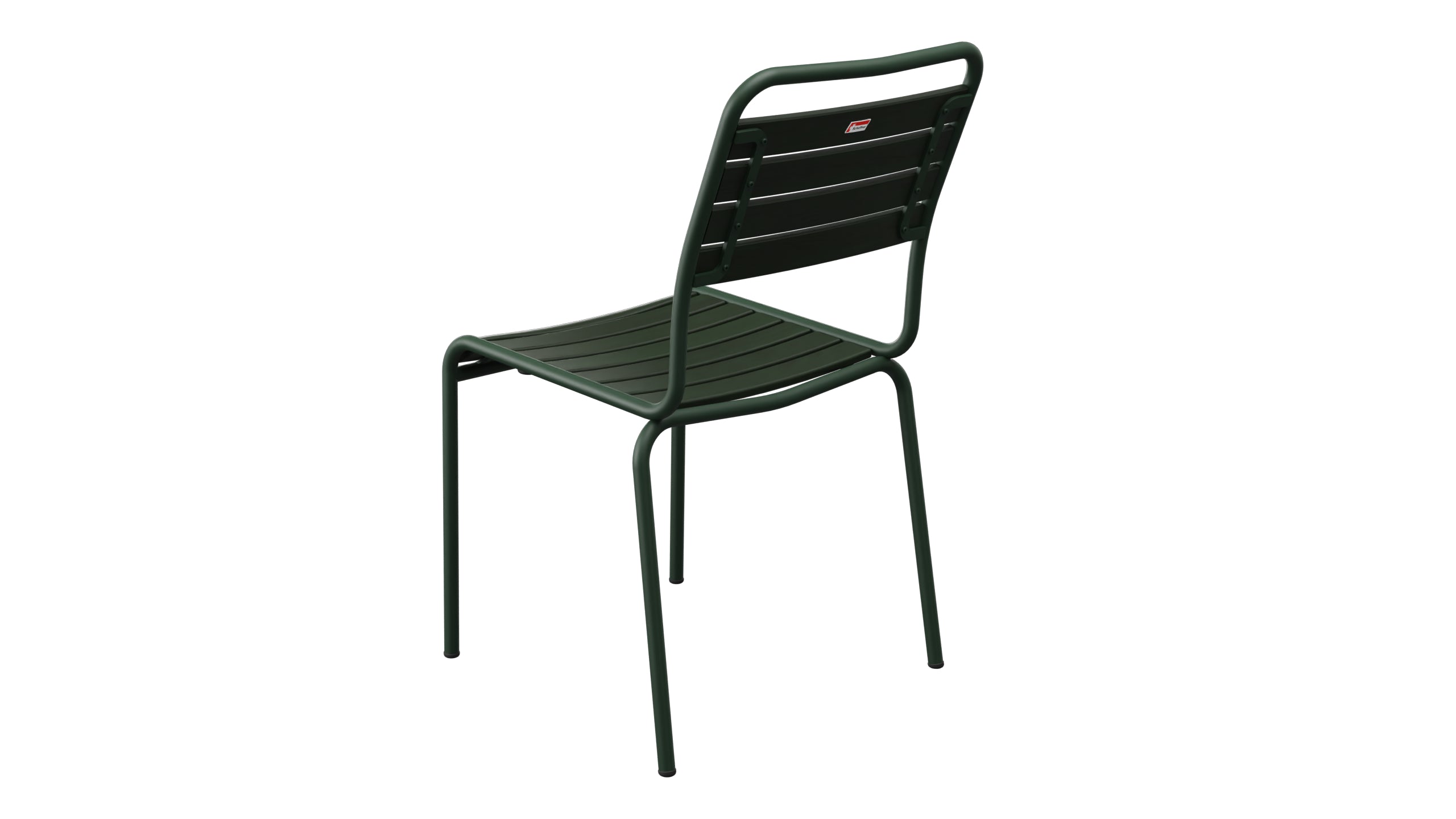 Rigi Holzlatten-Gartenstuhl ohne Armlehne in Tannengrün präsentiert im Onlineshop von KAQTU Design AG. Gartenstuhl ist von Schaffner