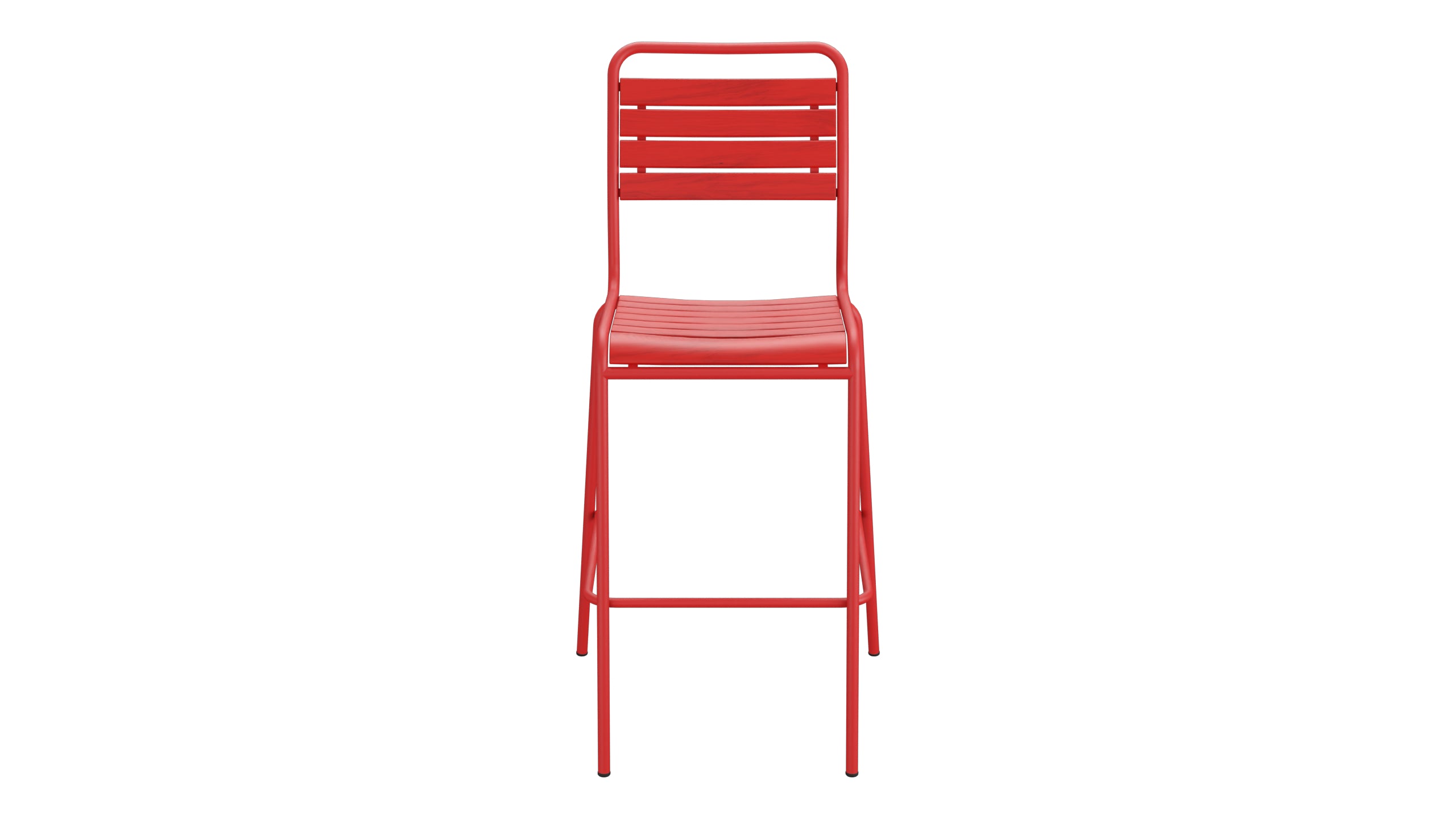 Rigi Holzlatten-Barstuhl ohne Armlehne in Rot präsentiert im Onlineshop von KAQTU Design AG. Outdoor-Barstuhl ist von Schaffner