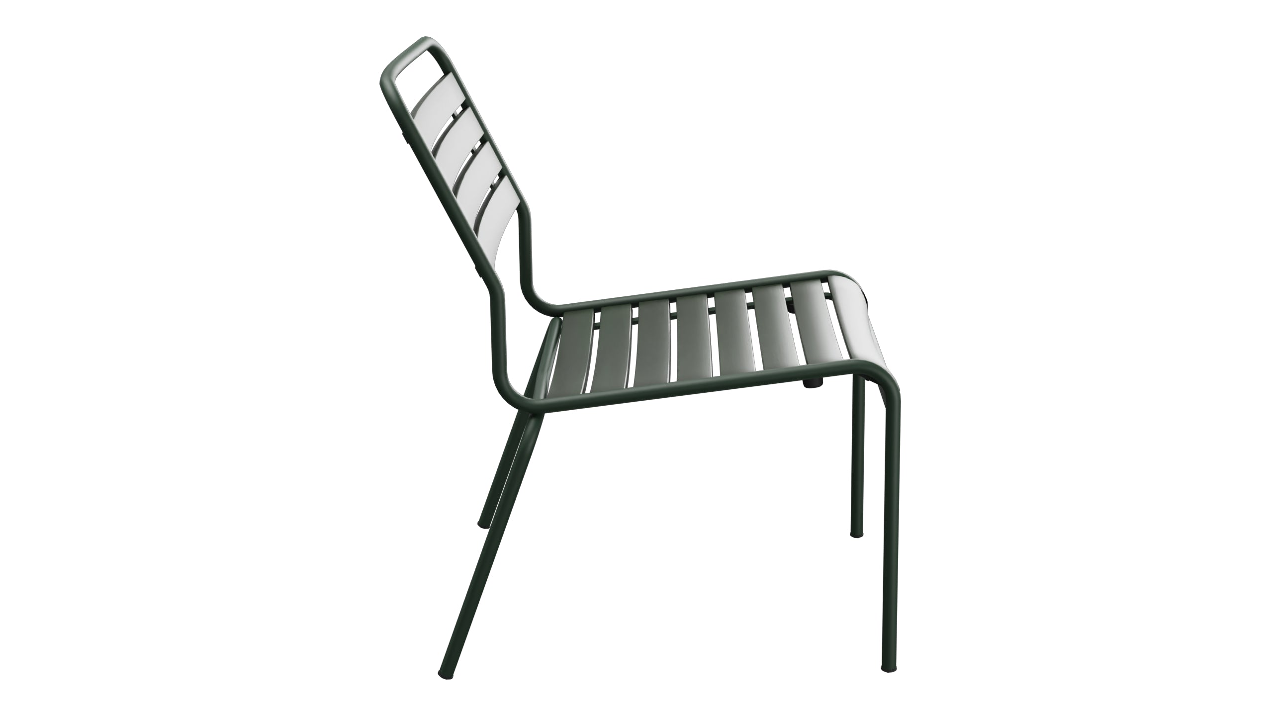 Rigi Holzlatten-Salonsessel  ohne Armlehne in Tannengrün präsentiert im Onlineshop von KAQTU Design AG. Outdoor-Sessel ist von Schaffner
