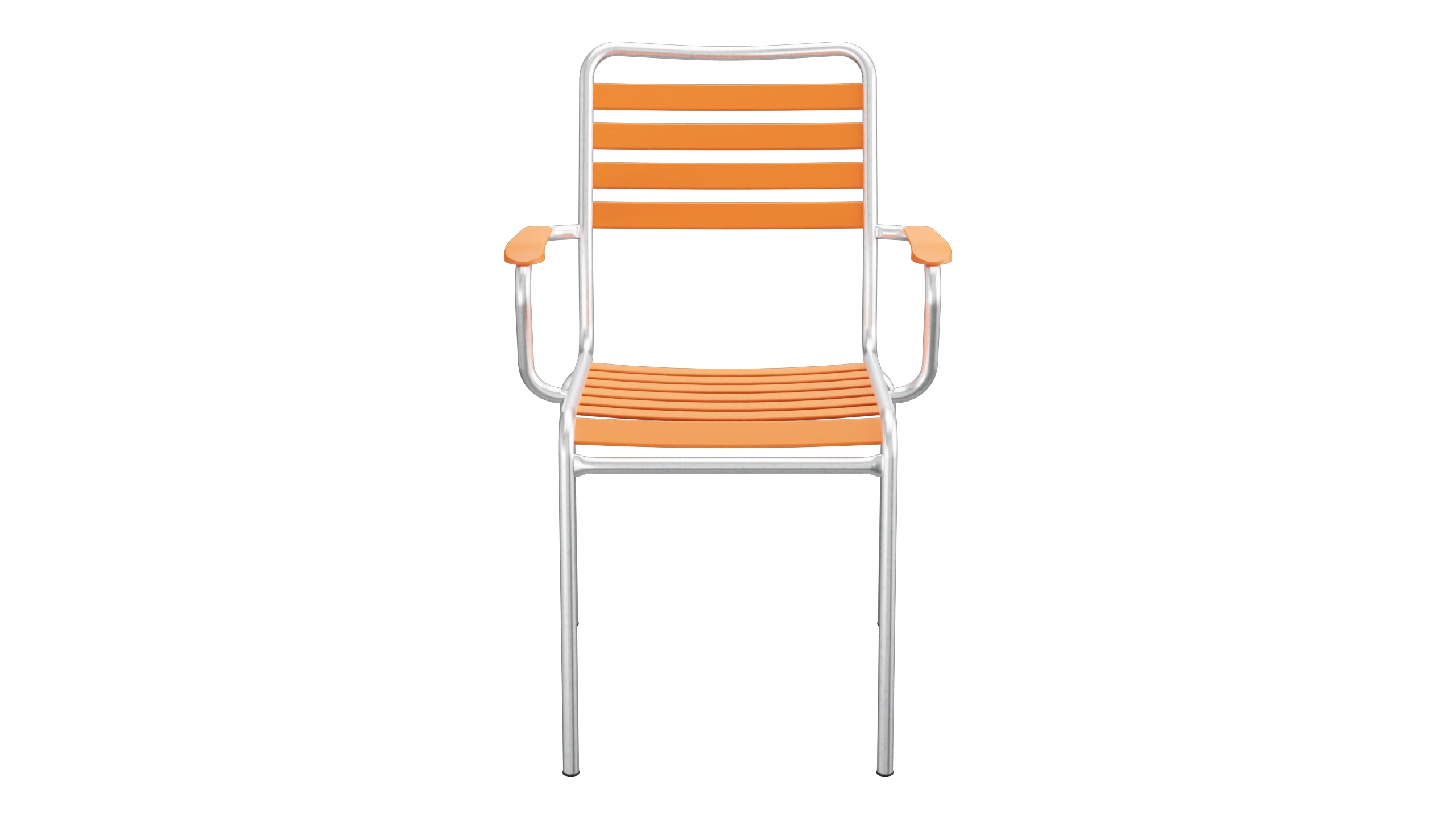 Rigi Lättli-Gartenstuhl mit Armlehne in Orange präsentiert im Onlineshop von KAQTU Design AG. Gartenstuhl mit Armlehnen ist von Schaffner