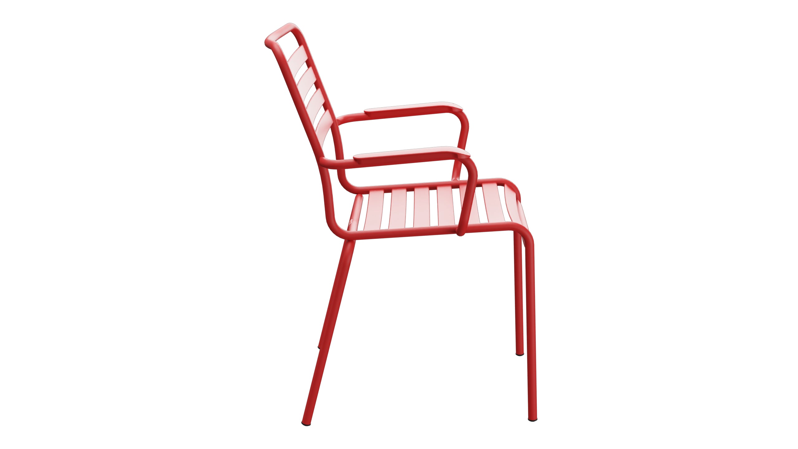 Rigi Lättli-Gartenstuhl mit Armlehne in Rot präsentiert im Onlineshop von KAQTU Design AG. Gartenstuhl mit Armlehnen ist von Schaffner